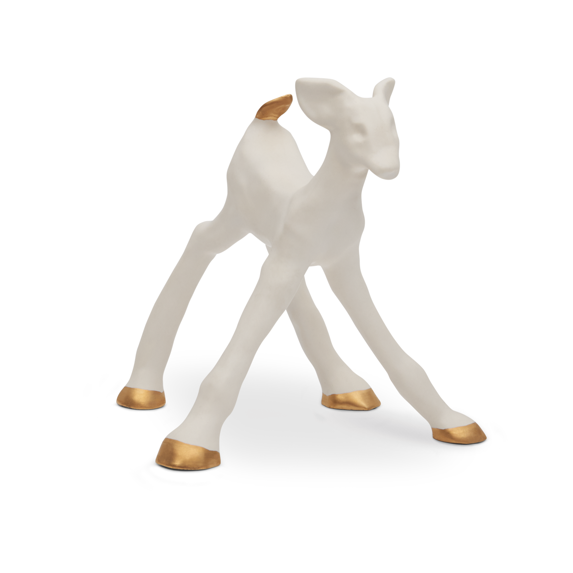 Loods 5 Kunst keramiek Hertje Blitzen Snowy White