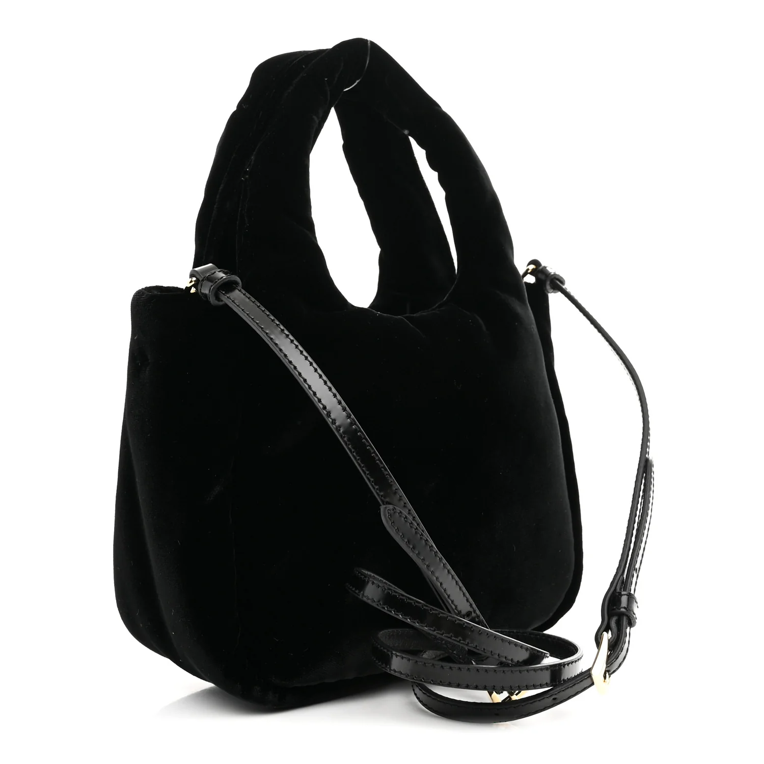 Padded Velvet Mini Bag Black - Top Club