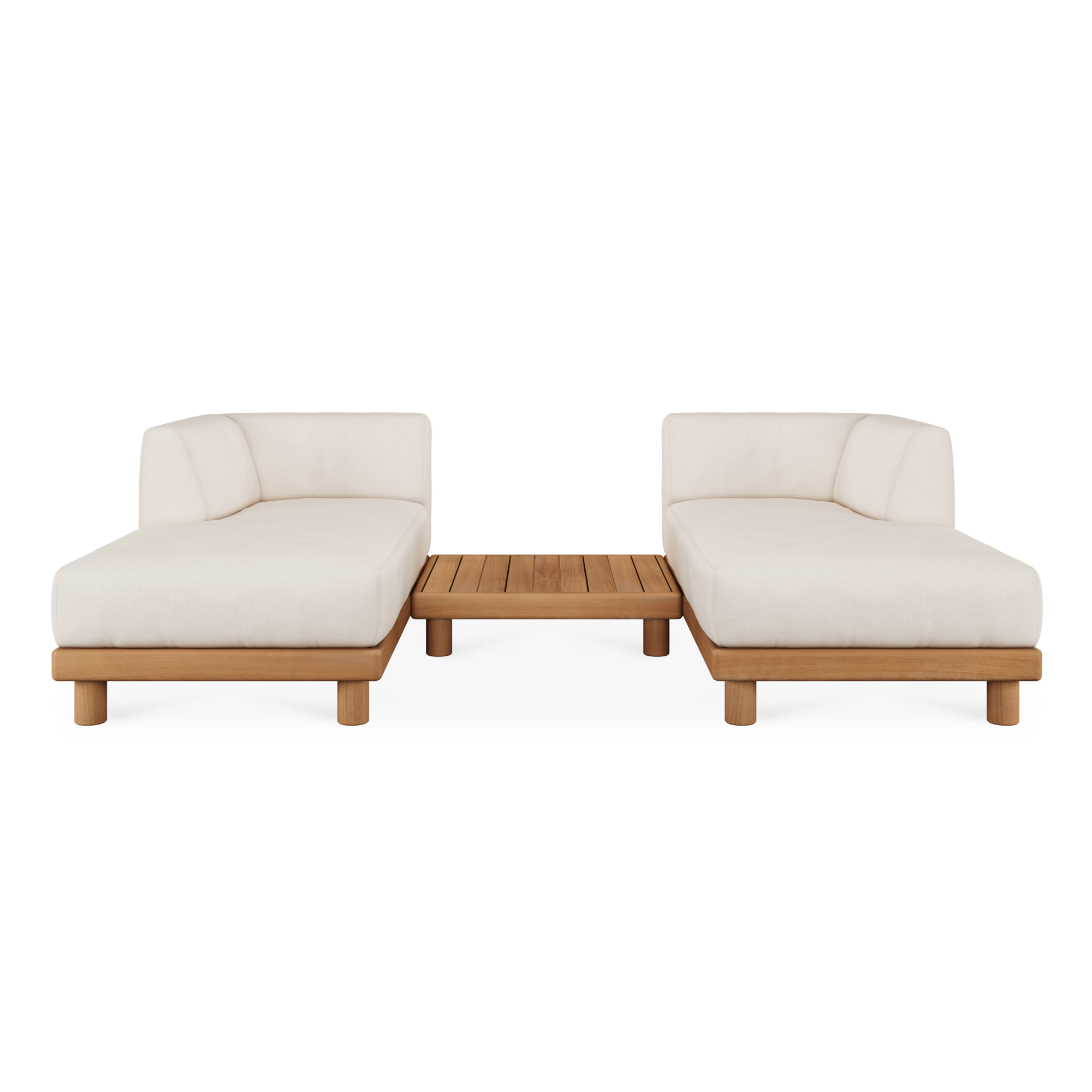 Modulaire bank Monocle outdoor wit set 2x lounge + tafel