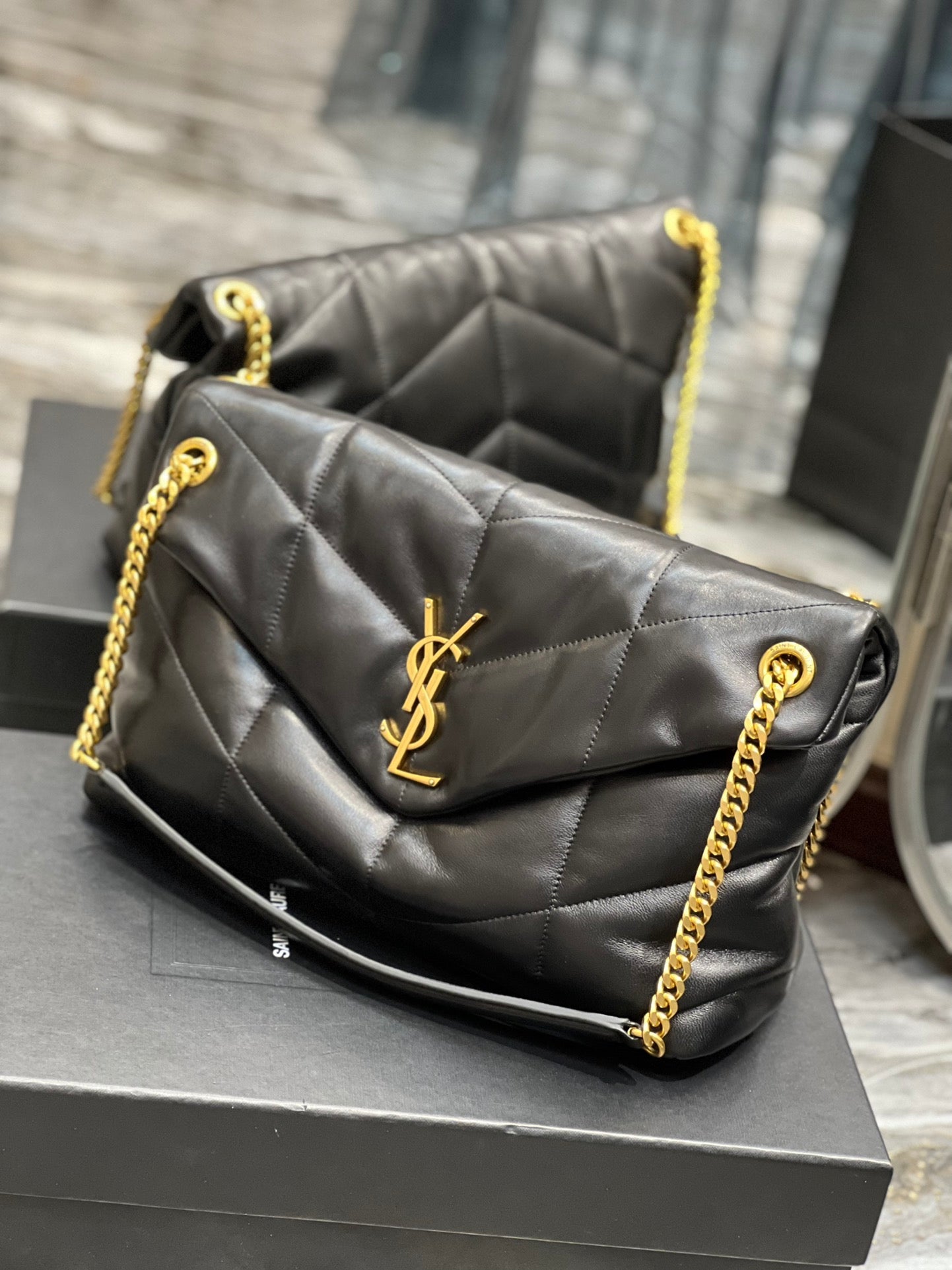 Y PUFFER MEDIUM BAG IN QUILTED LAMBSKIN - Top Club