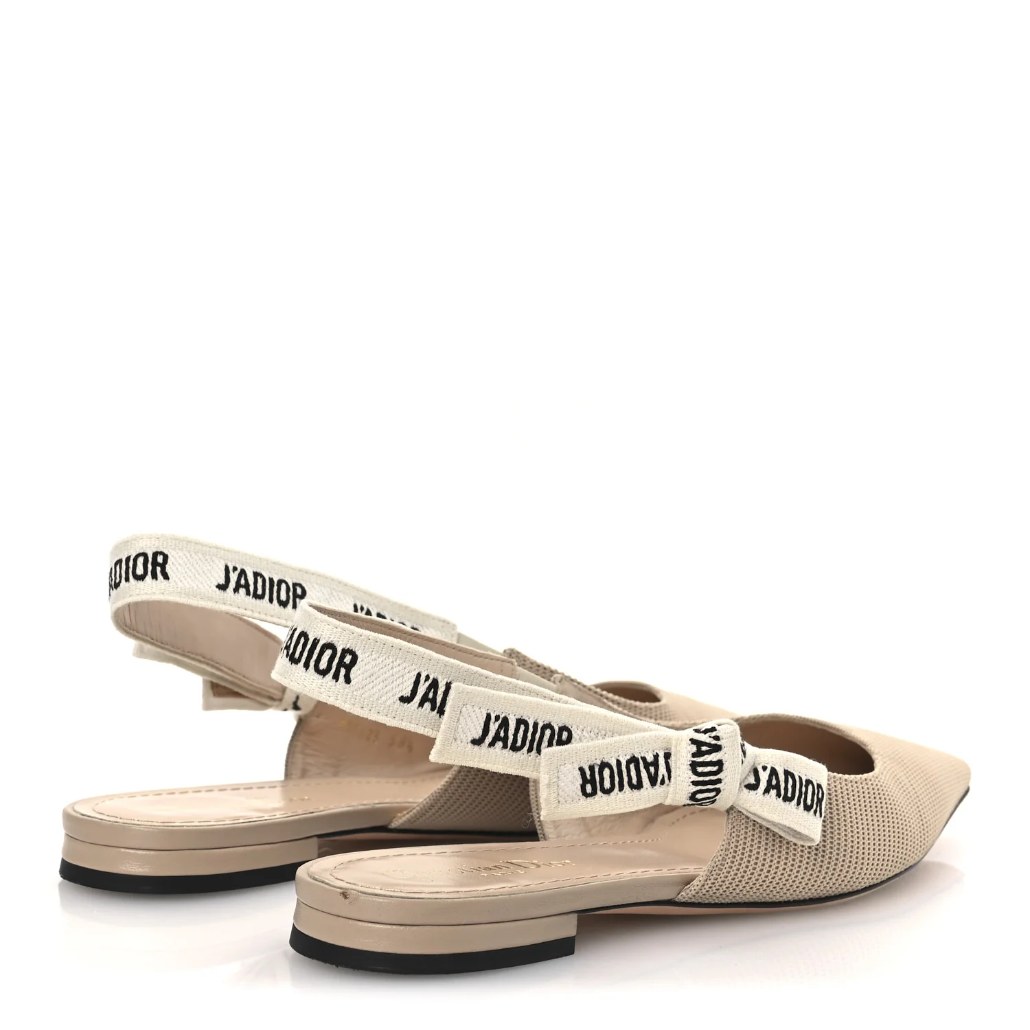 Technical Canvas Ribbon J'Adior Slingback Ballet Flats 38.5 Powder Nude - Top Club