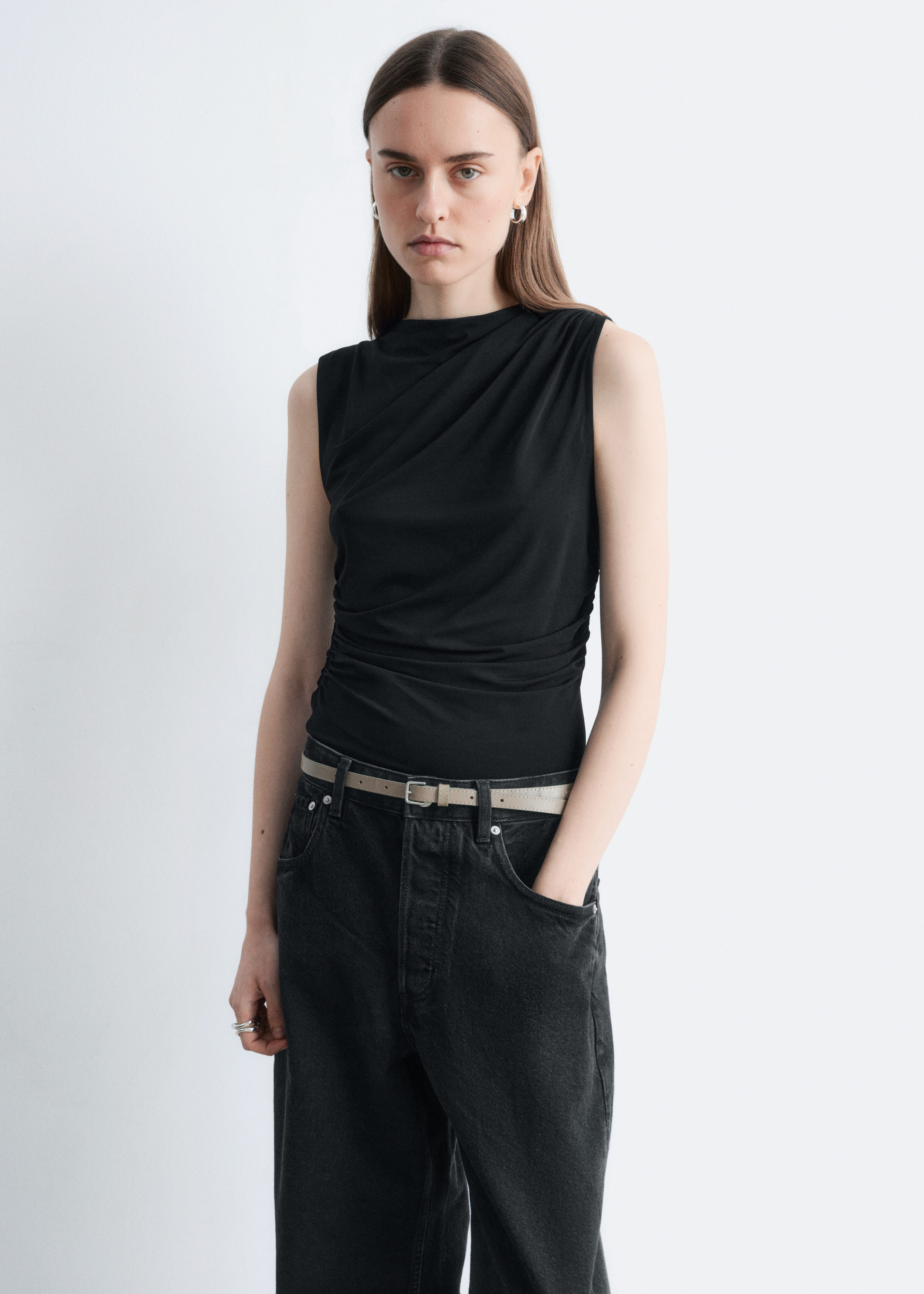 & Other Stories DRAPED JERSEY TOP