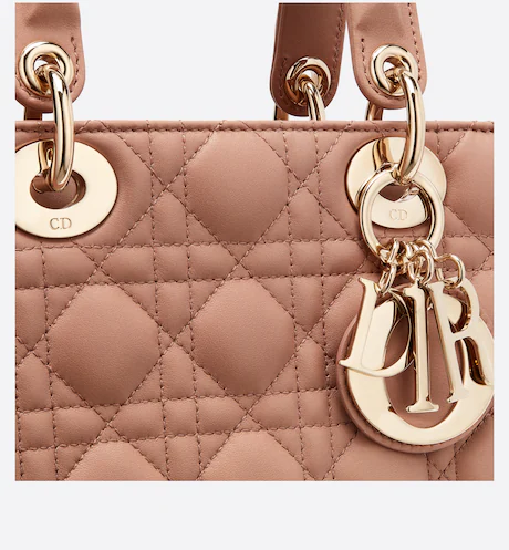 SMALL LADY D MY ABCD BAG Blush Cannage Lambskin - Top Club
