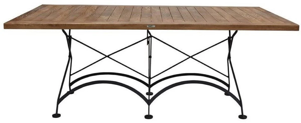 Art Nouveau Garden Furniture Set Brown / Black - 1 Art Nouveau Garden Dining Table & 6 Art Nouveau Garden Chairs - Baroque & Art Nouveau Gastronomy & Garden Furniture