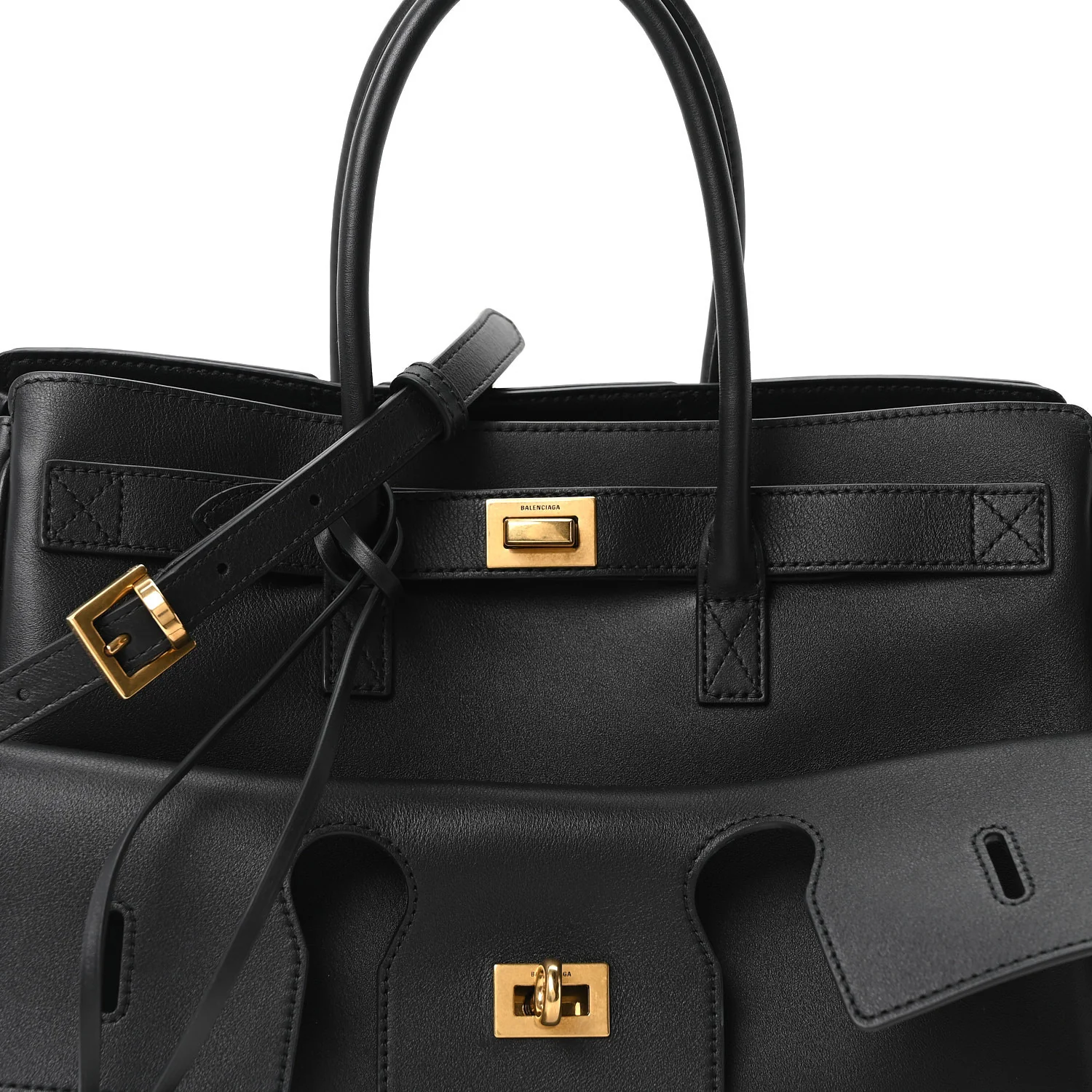 Smooth Calfskin Small Bel Air Carry All Bag Black - Top Club