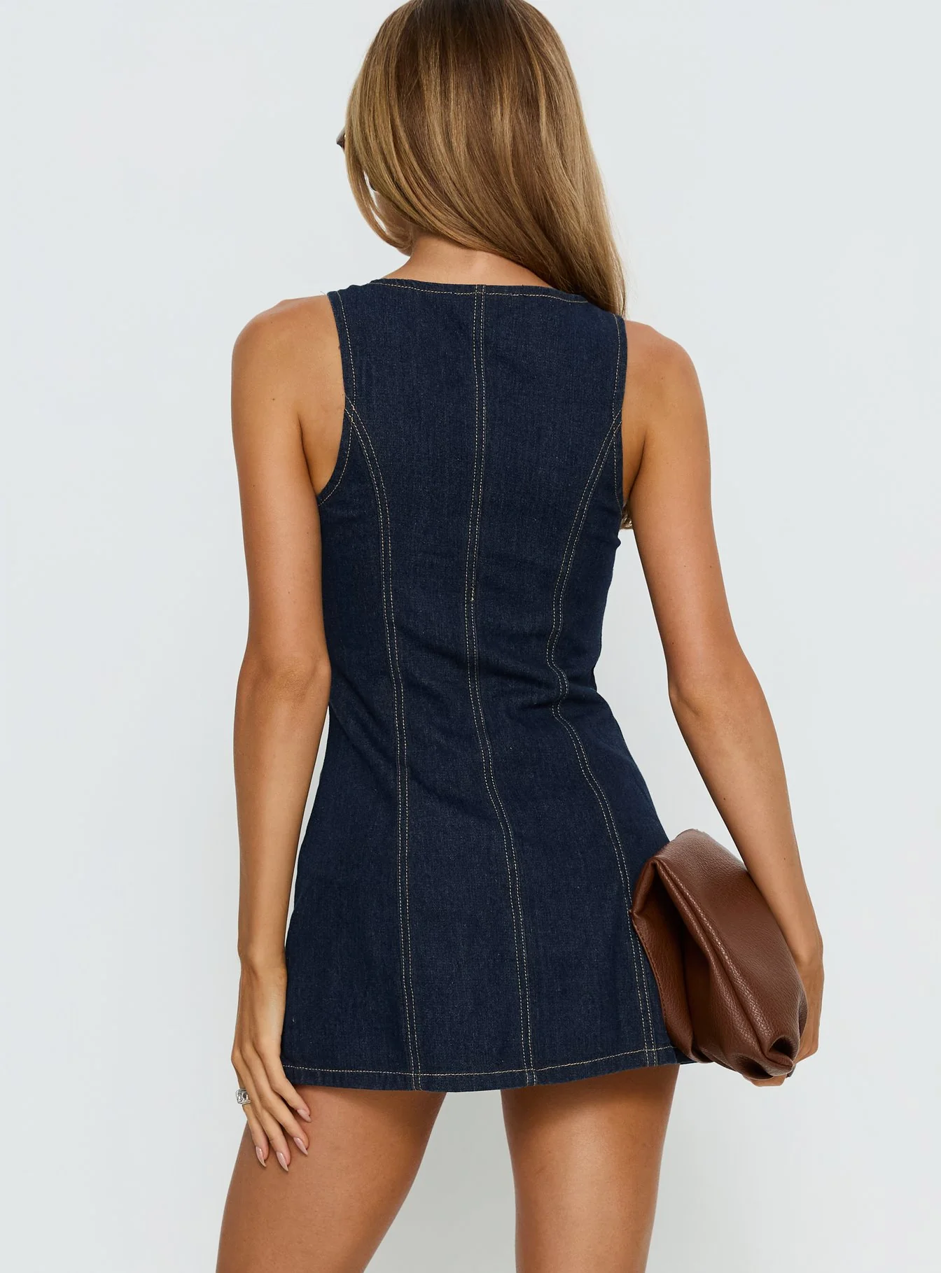 Yumiko Denim Romper Raw Denim