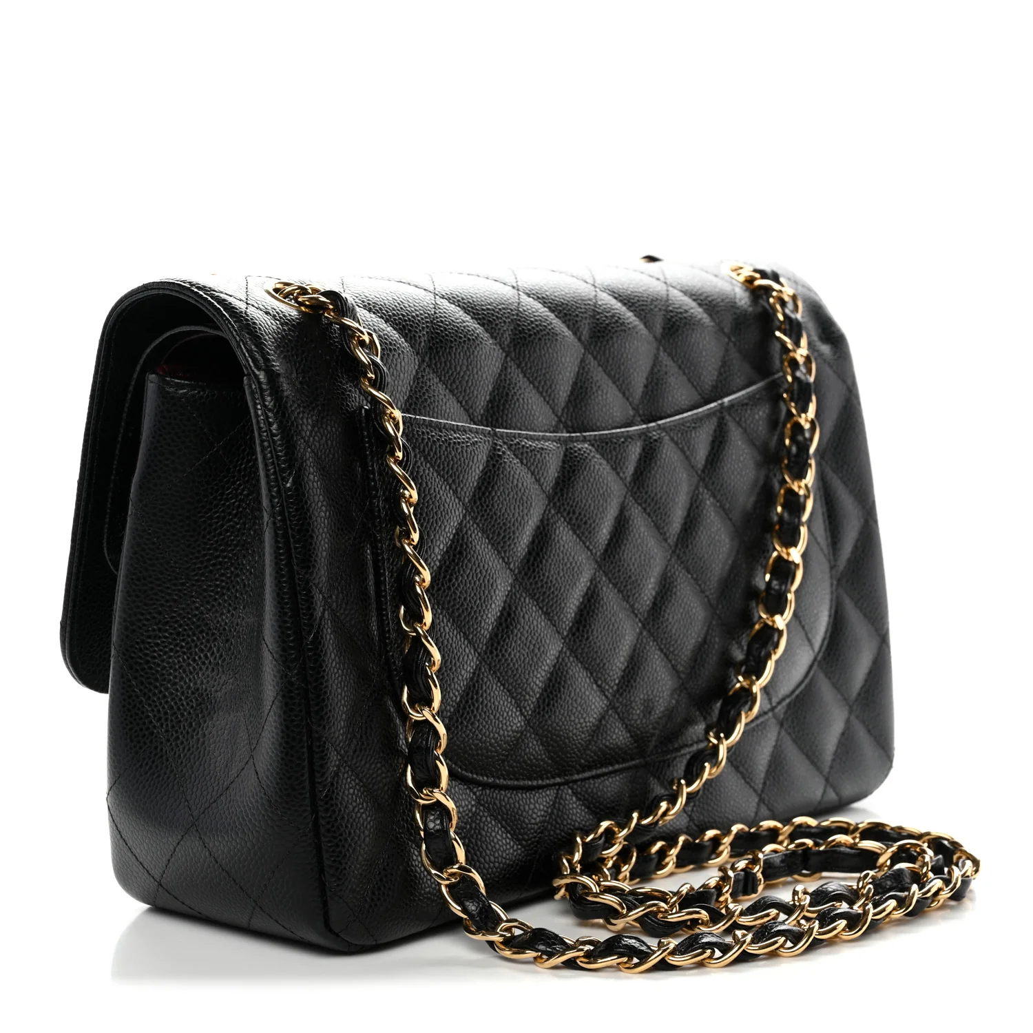Caviar Quilted Jumbo Double Flap Black - Top Club