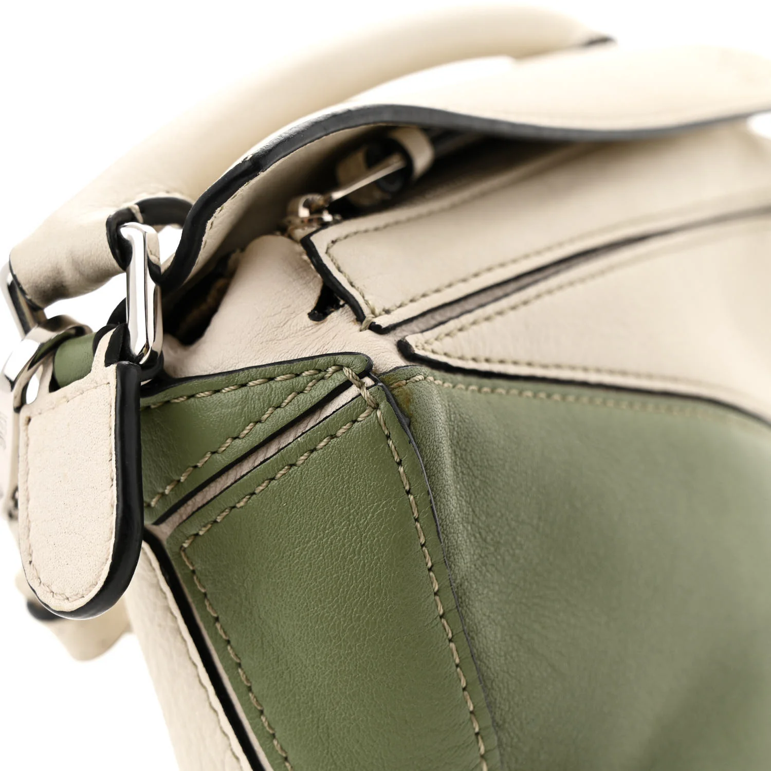 Calfskin Mini Puzzle Bag Soft White Rosemary - Top Club