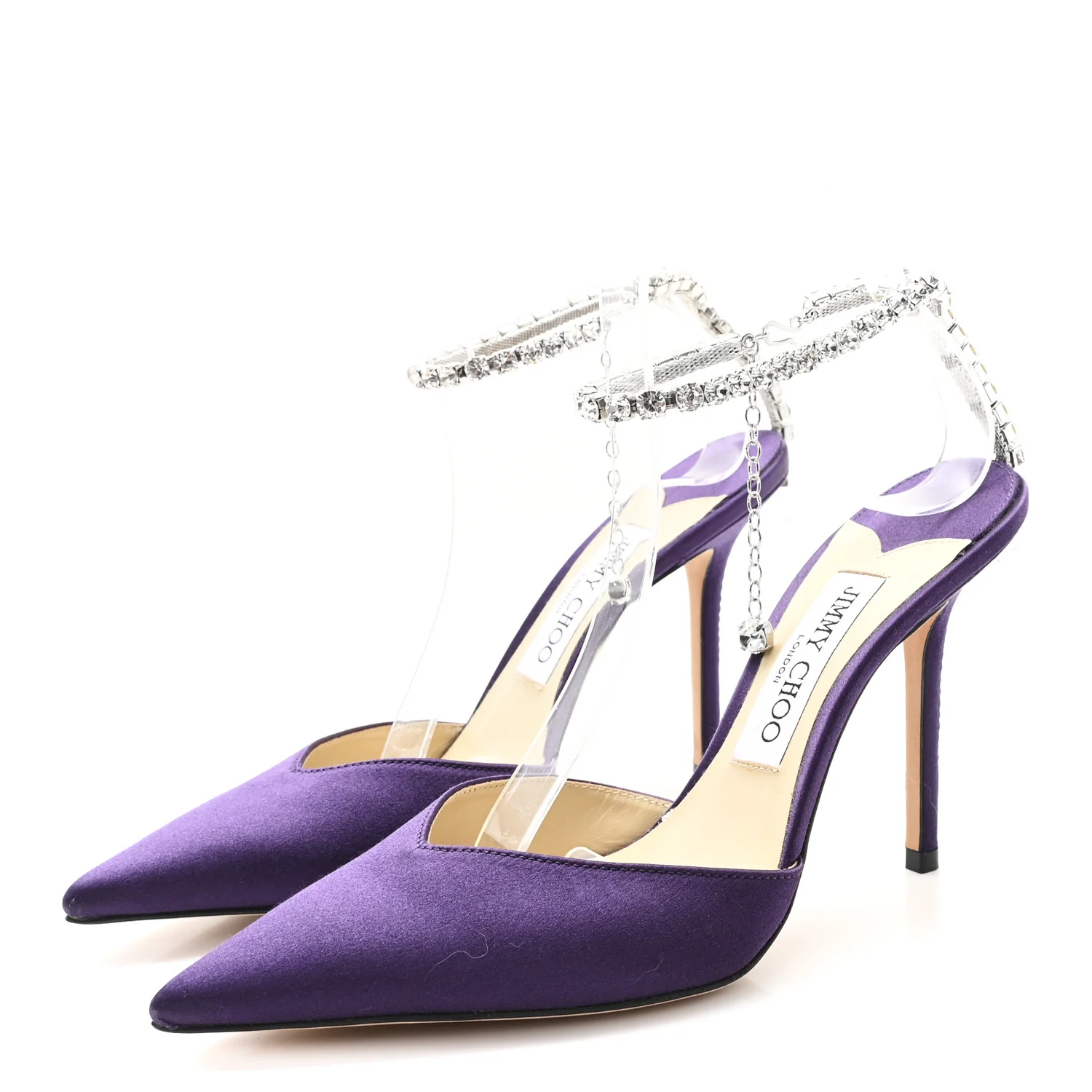 Satin Crystal Saeda 100 Pumps 36.5 Cassis - Top Club