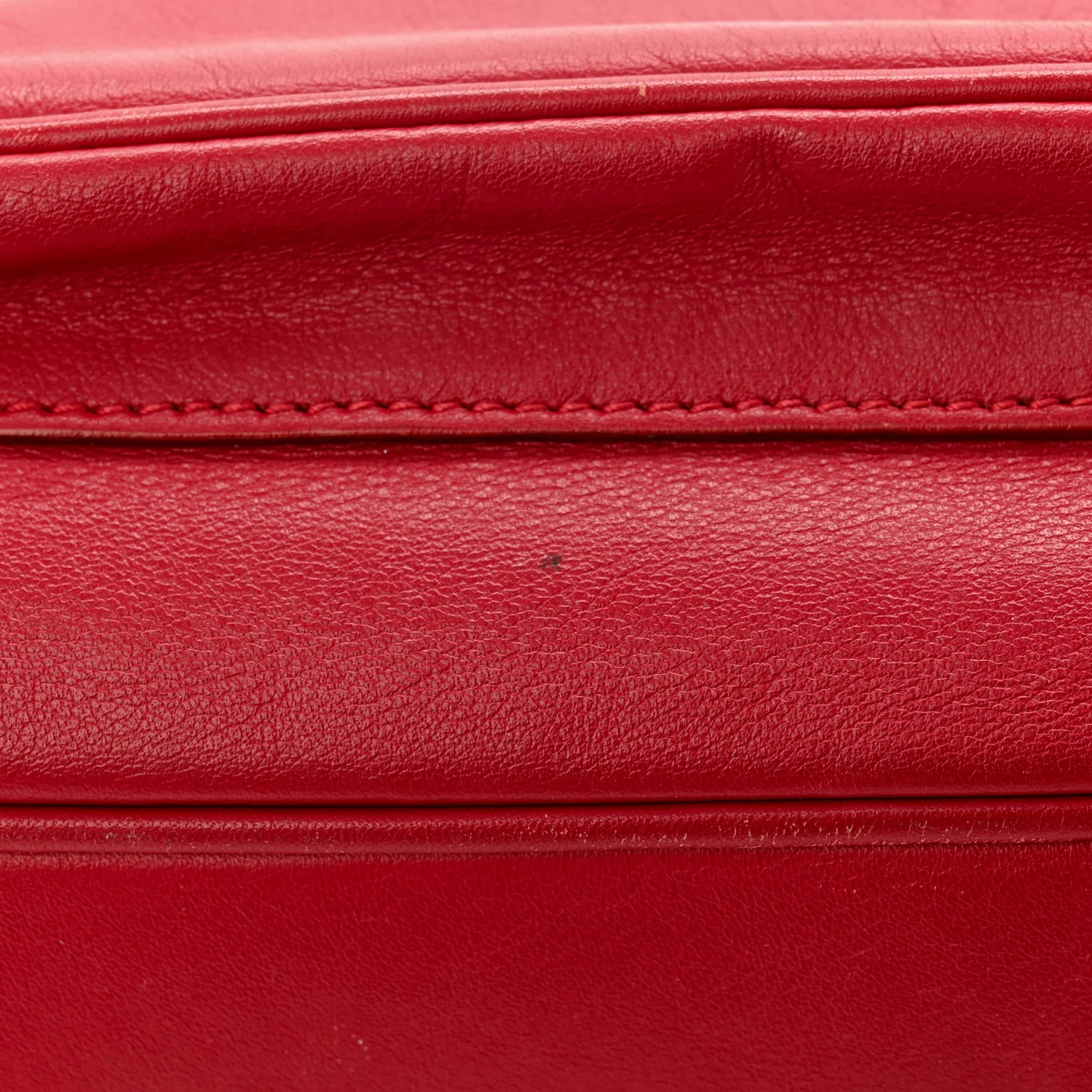 Calfskin Gancini Chain Shoulder Bag Red - Top Club