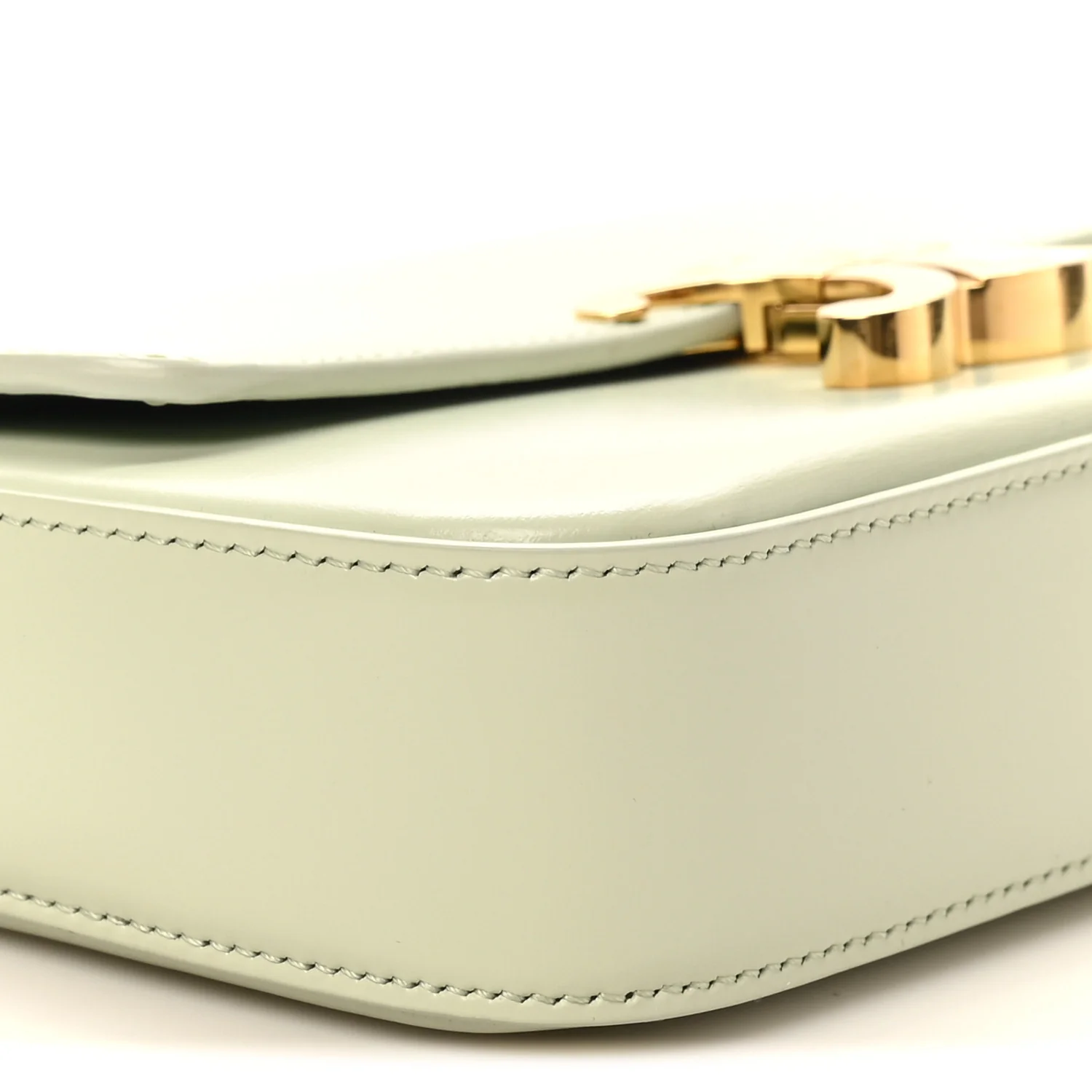 Shiny Calfskin Triomphe Chain Shoulder Bag Jade - Top Club