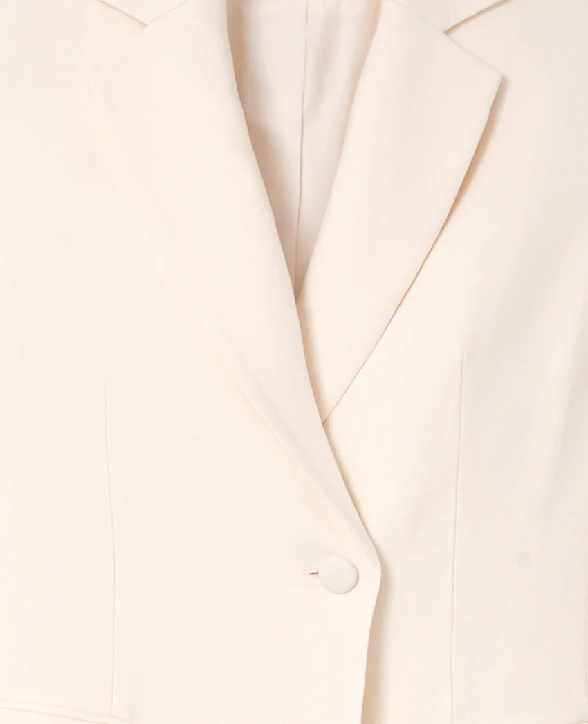 Pimkie Veste blazer long et cintré en tissu effet lin