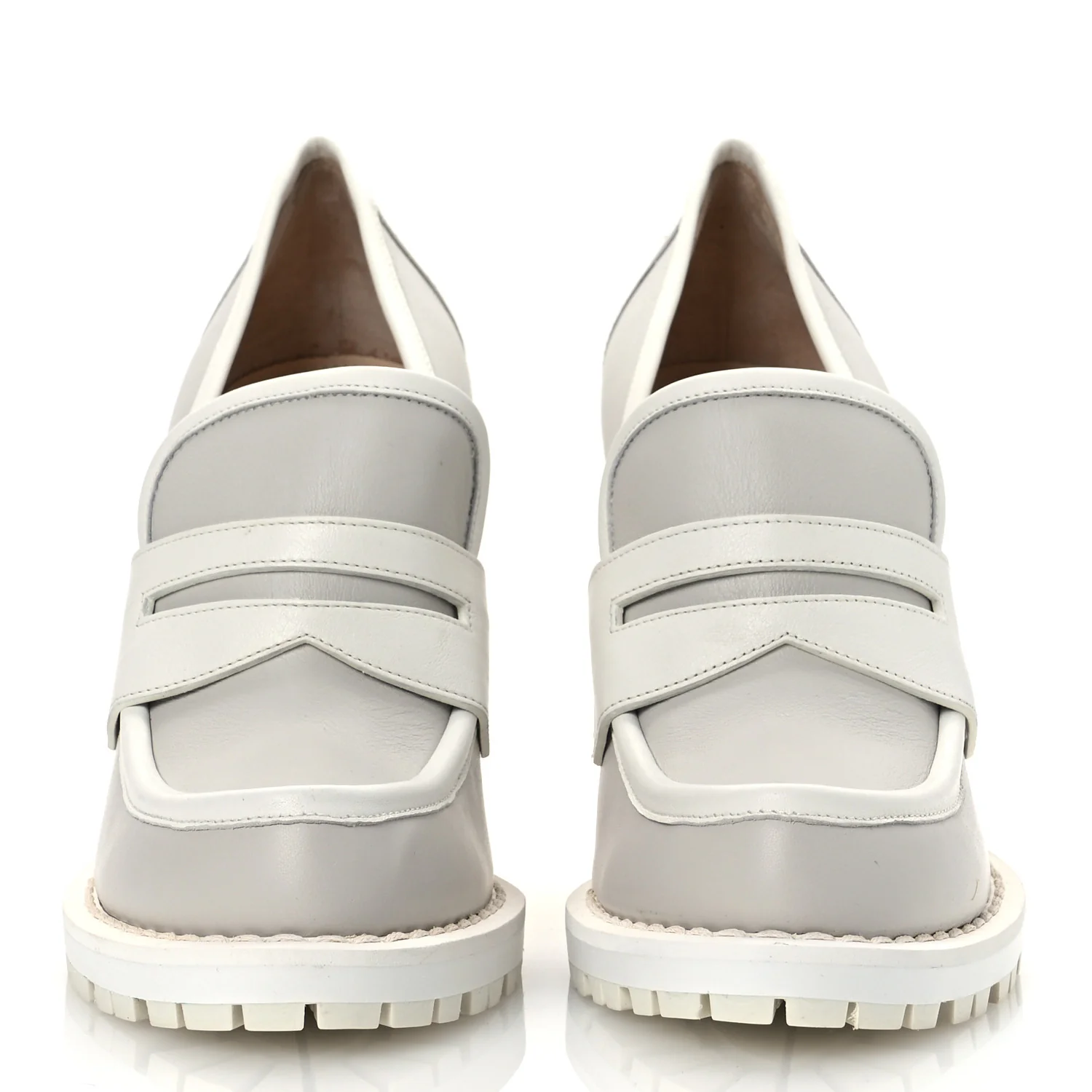 Calfskin Loafer Pumps 39.5 Mist Bianco - Top Club