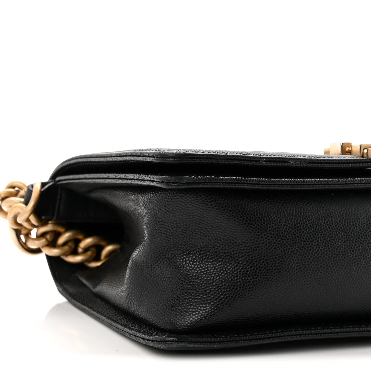 Caviar Quilted Medium Boy Flap Black - Top Club