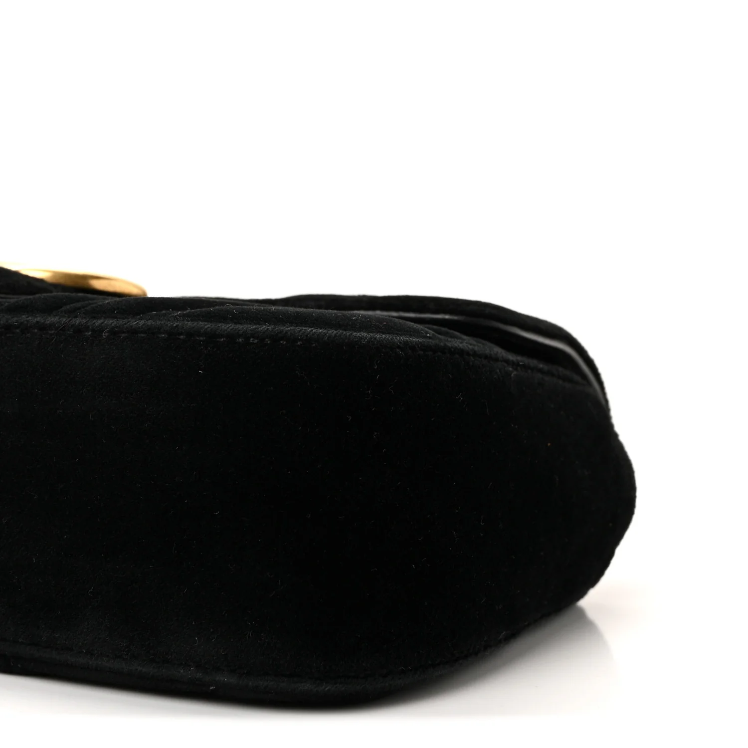 Velvet Matelasse Mini GG Marmont Shoulder Bag Black - Top Club