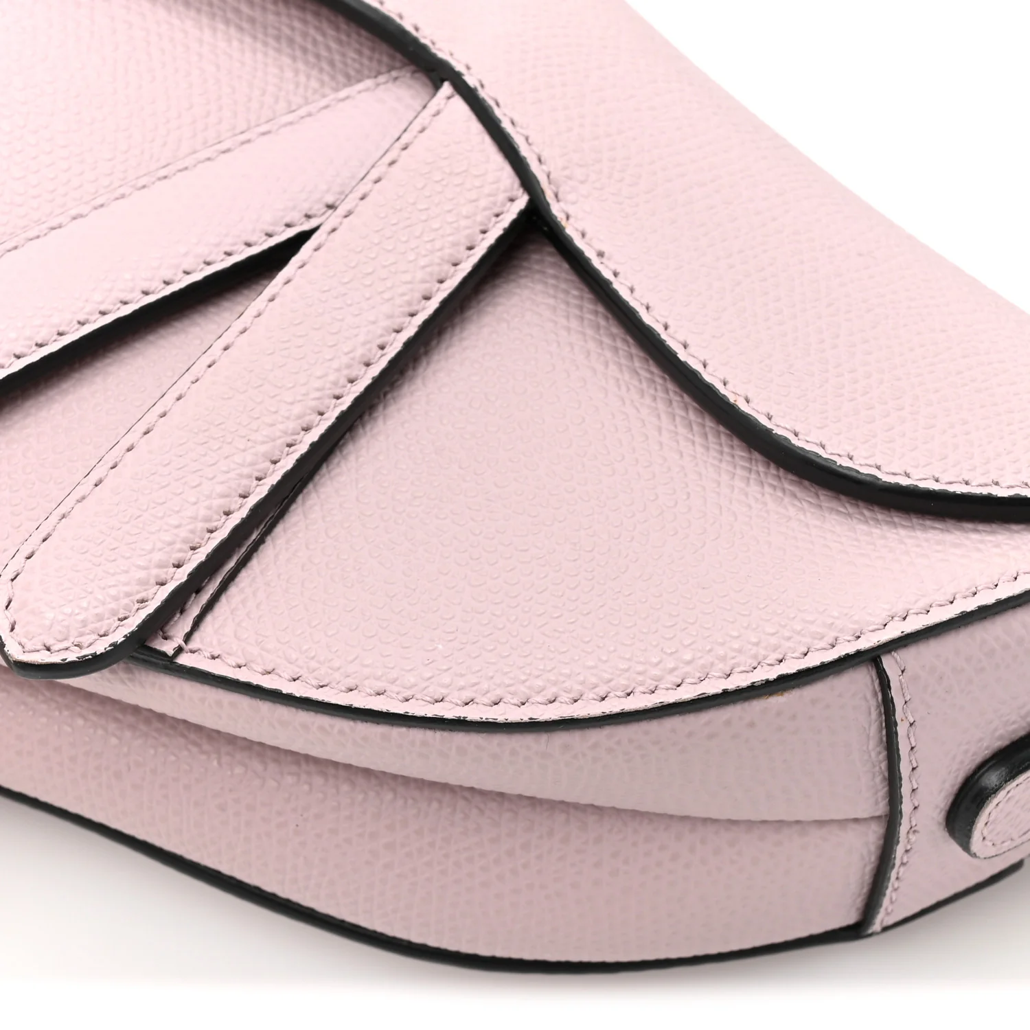 Grained Calfskin Mini Saddle Bag Light Pink - Top Club