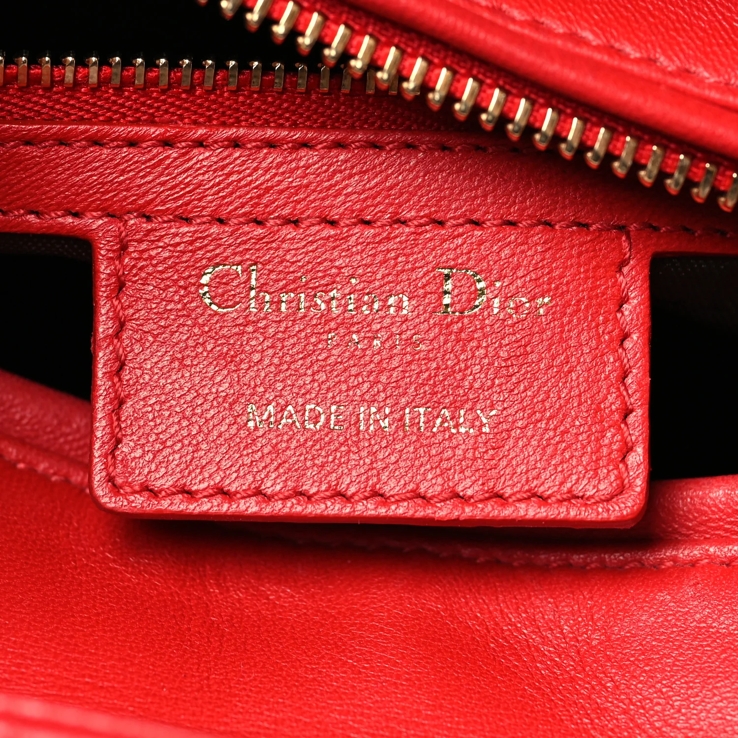 Lambskin Cannage Medium Lady Dior Red - Top Club