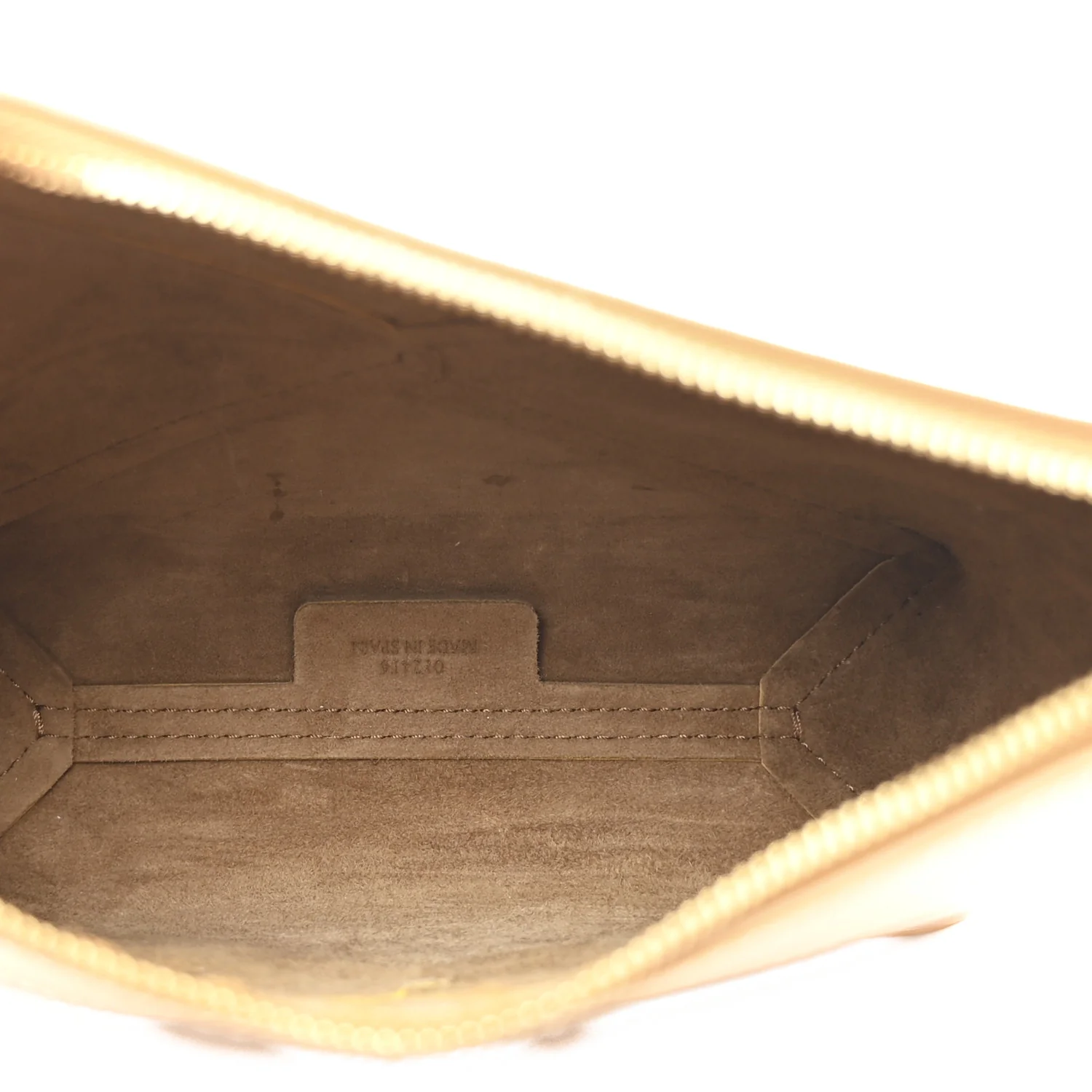 Shiny Calfskin Puzzle Fold Pouch Warm Desert - Top Club