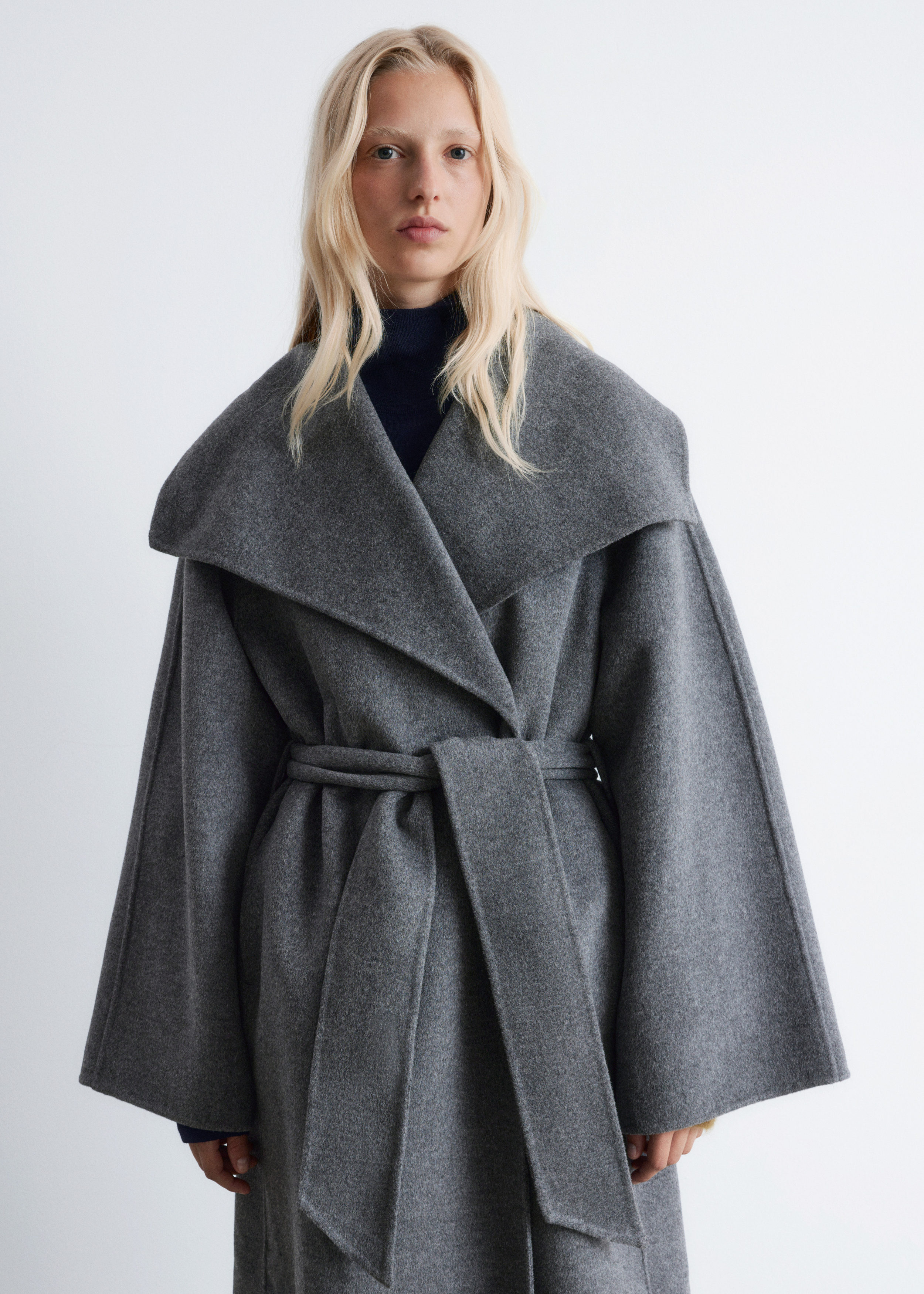 & Other Stories SHAWL-COLLAR WOOL MAXI COAT