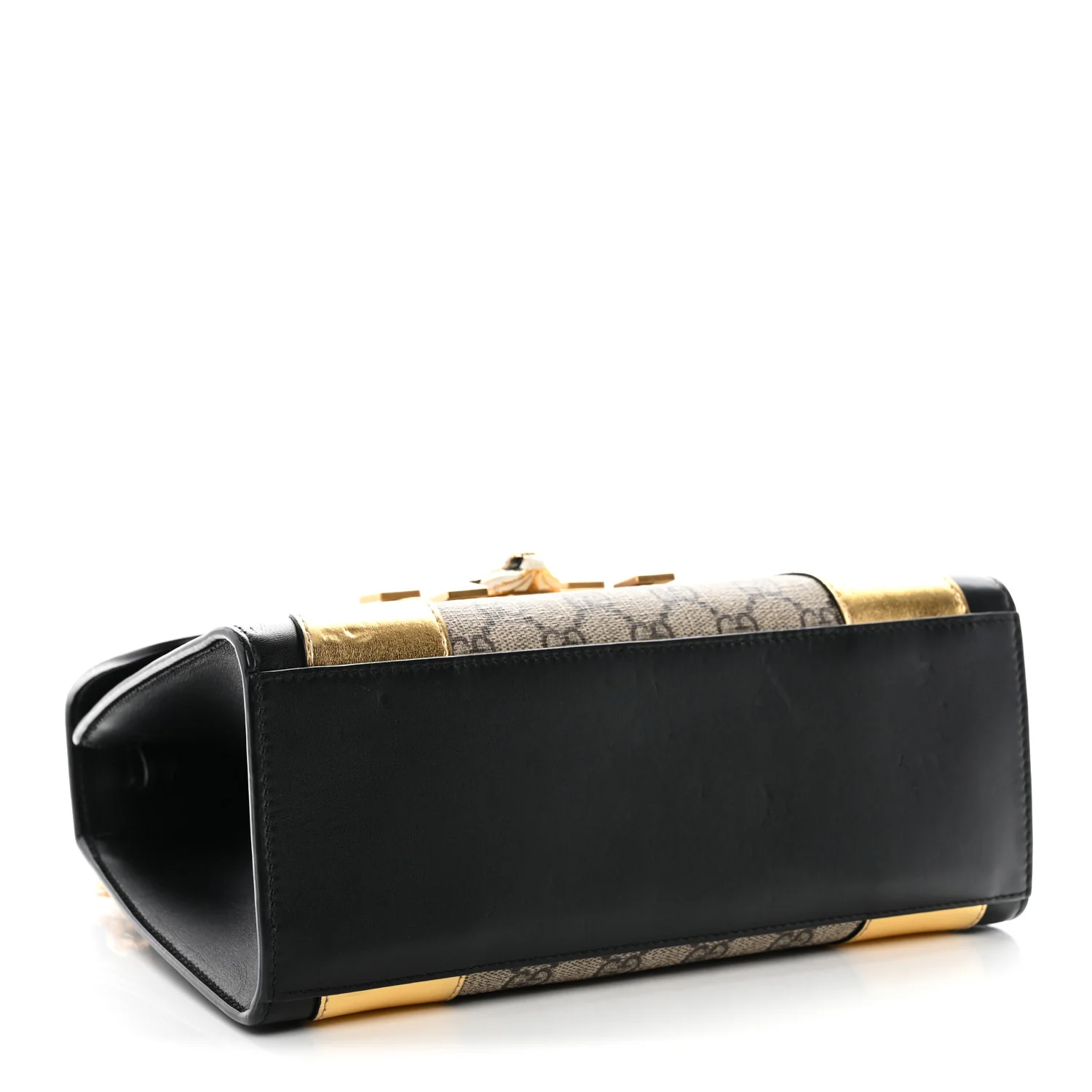 GG Supreme Monogram Small Osiride Top Handle Bag Black Gold - Top Club