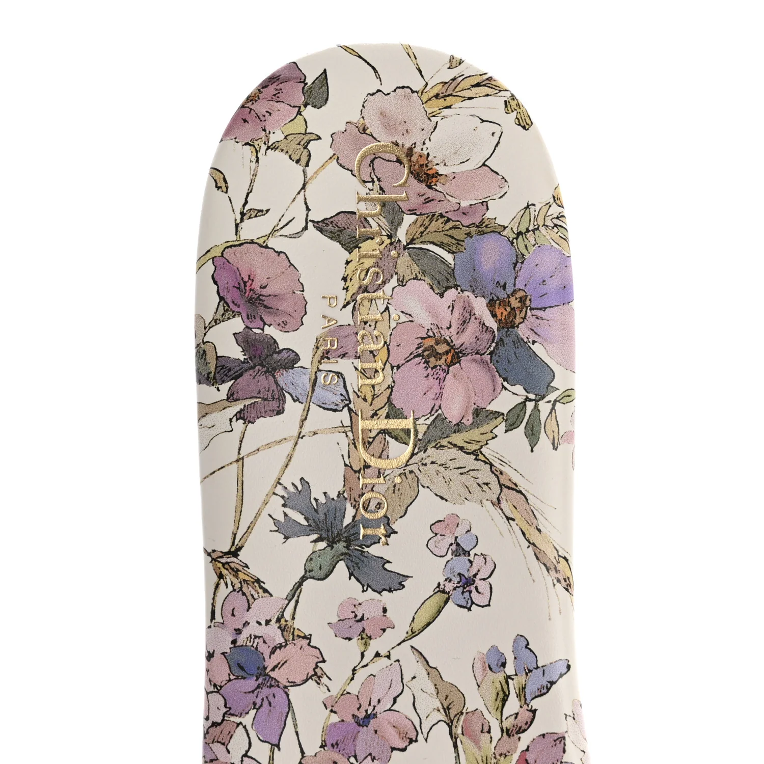Canvas Embroidered 4 Saisons Dway Flat Slide Sandals 41 Lilac - Top Club