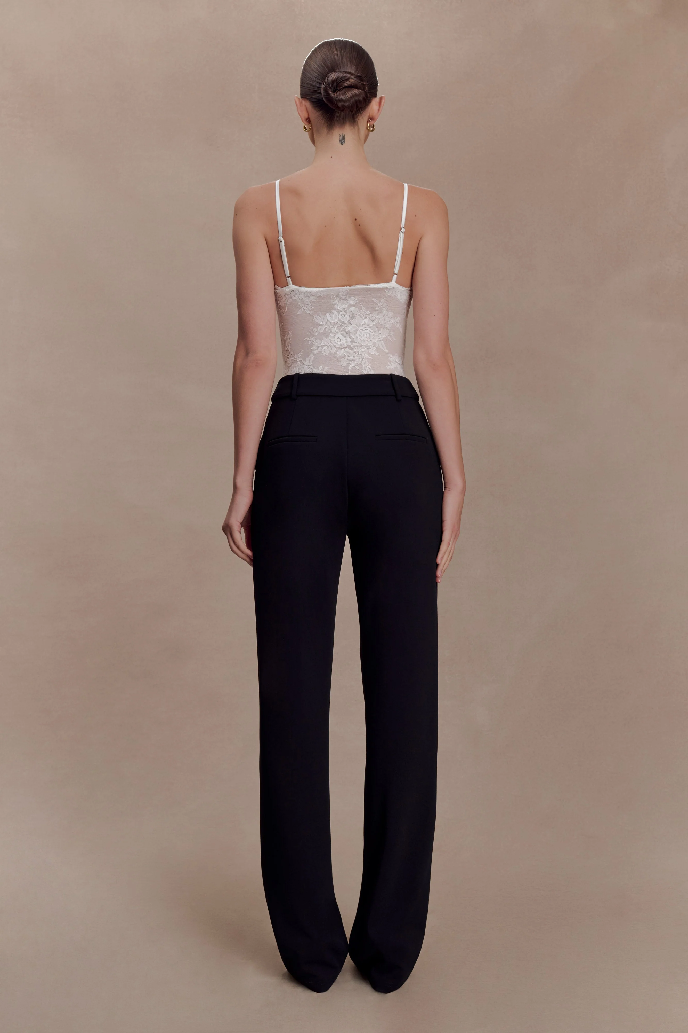 Maude Crepe Straight Leg Pants - Black