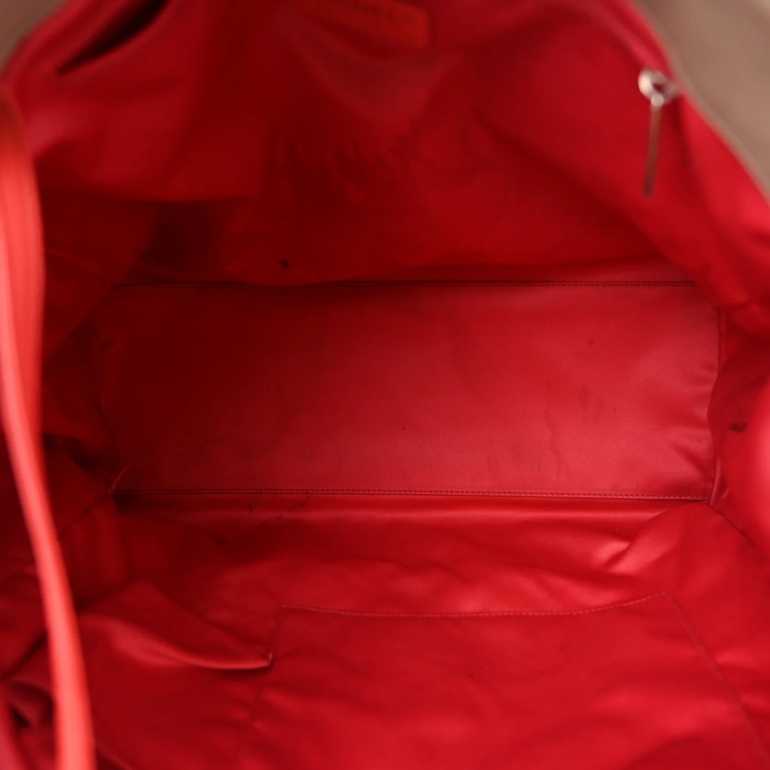 Vinyl Large Lipstick Tote Dark Beige - Top Club