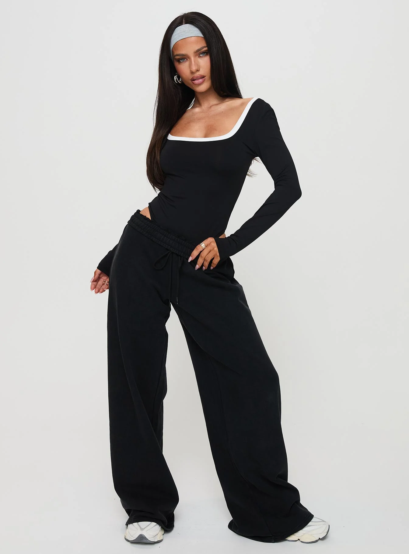 Ender Contrast Trim Bodysuit Black
