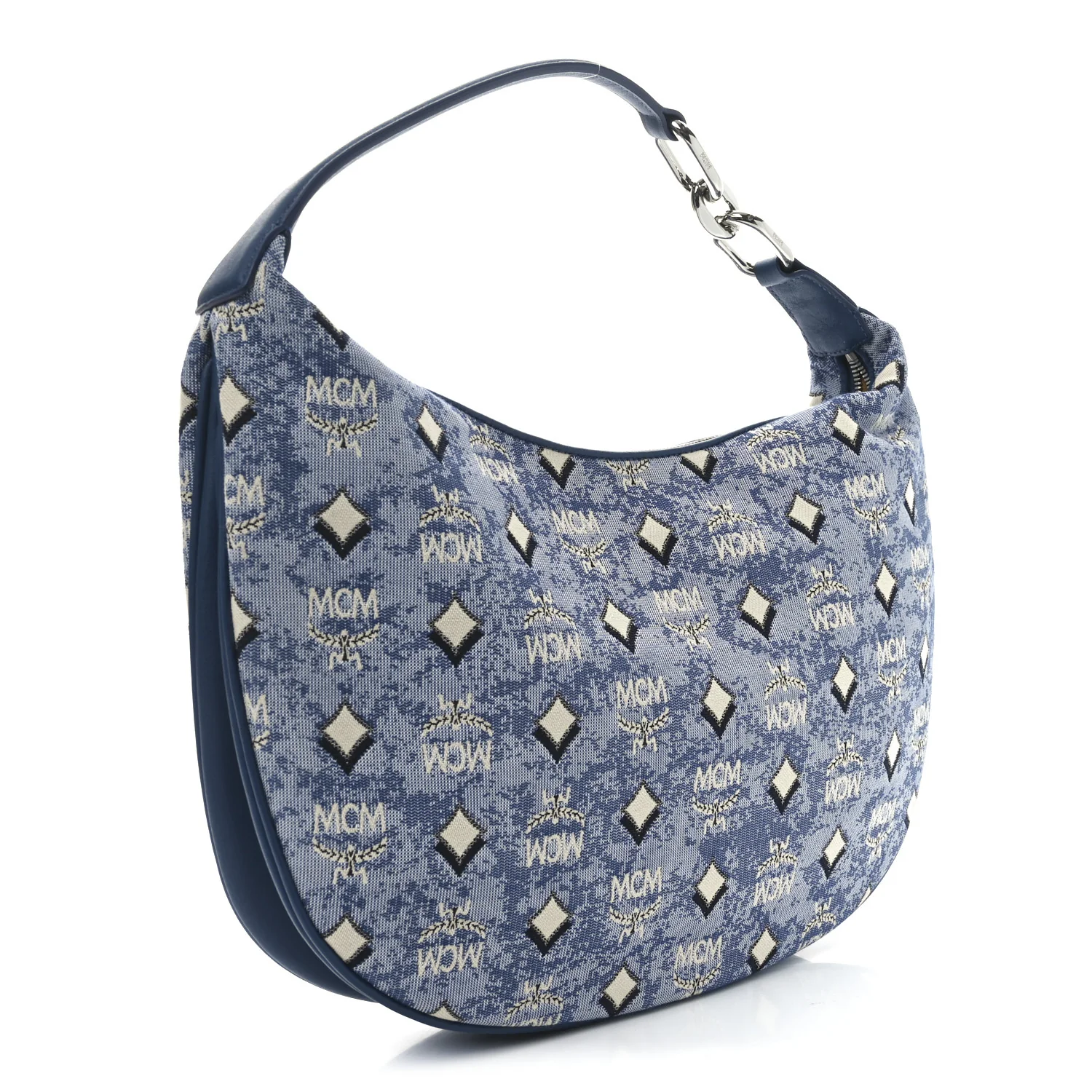 Vintage Jacquard Monogram Hobo Blue - Top Club