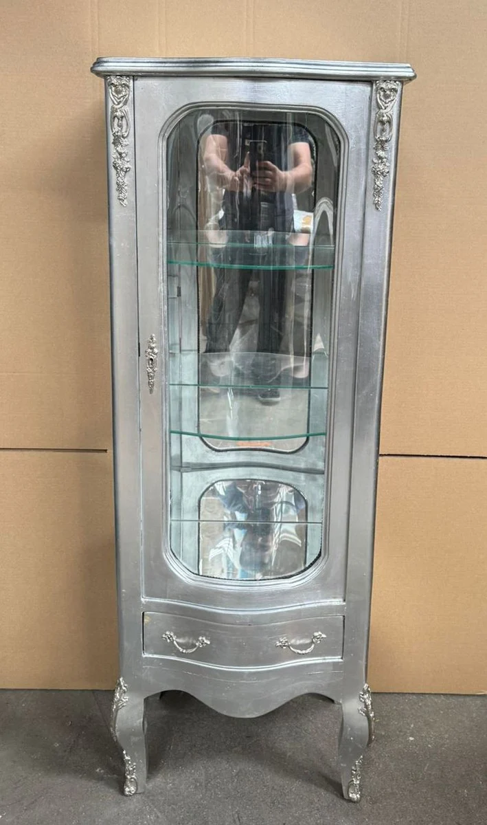 Baroque display cabinet silver H. 136 cm - Baroque furniture