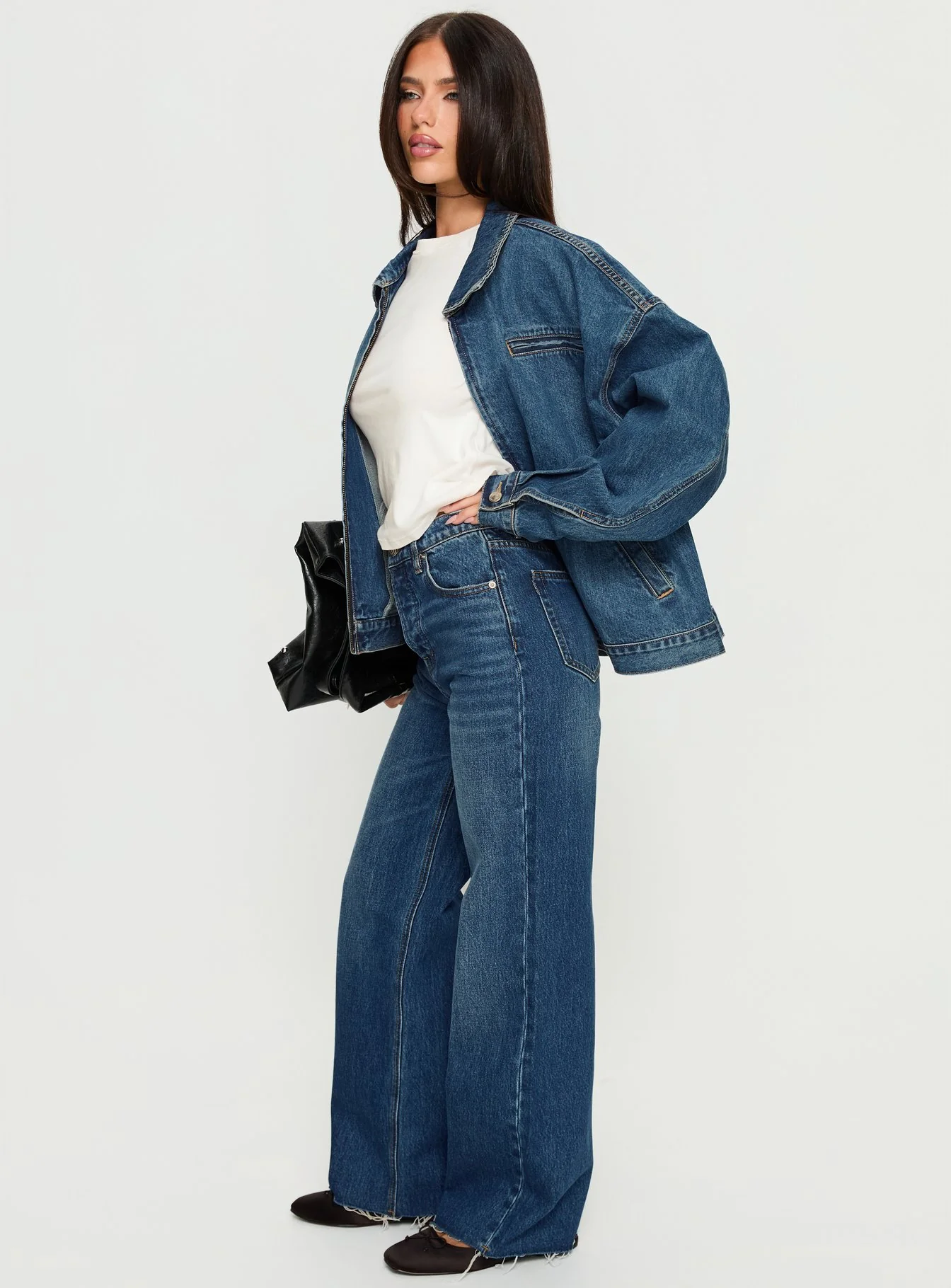 Fawcett High Rise Straight Leg Jeans Dark Blue Wash