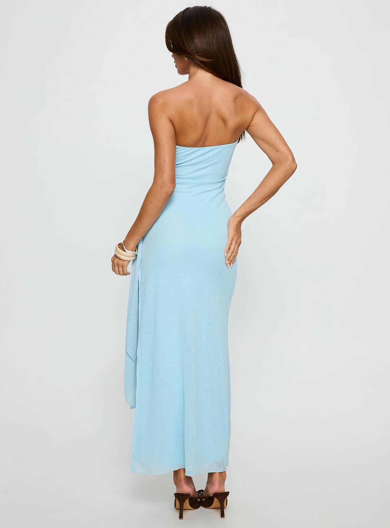 Analeah Strapless Maxi Dress Blue