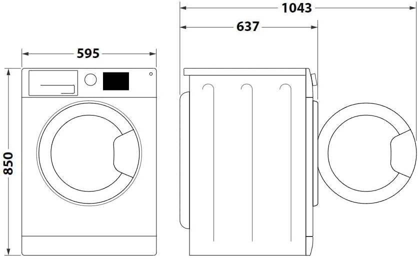 Hotpoint NF86WK IT Lavatrice a Libera Installazione a Carica Frontale. Classe Energetica A. Centrifuga 1400 giri al minuto. 8.0 kg, Larghezza: 59.5, Profondità: 60.5, Altezza: 85 cm.