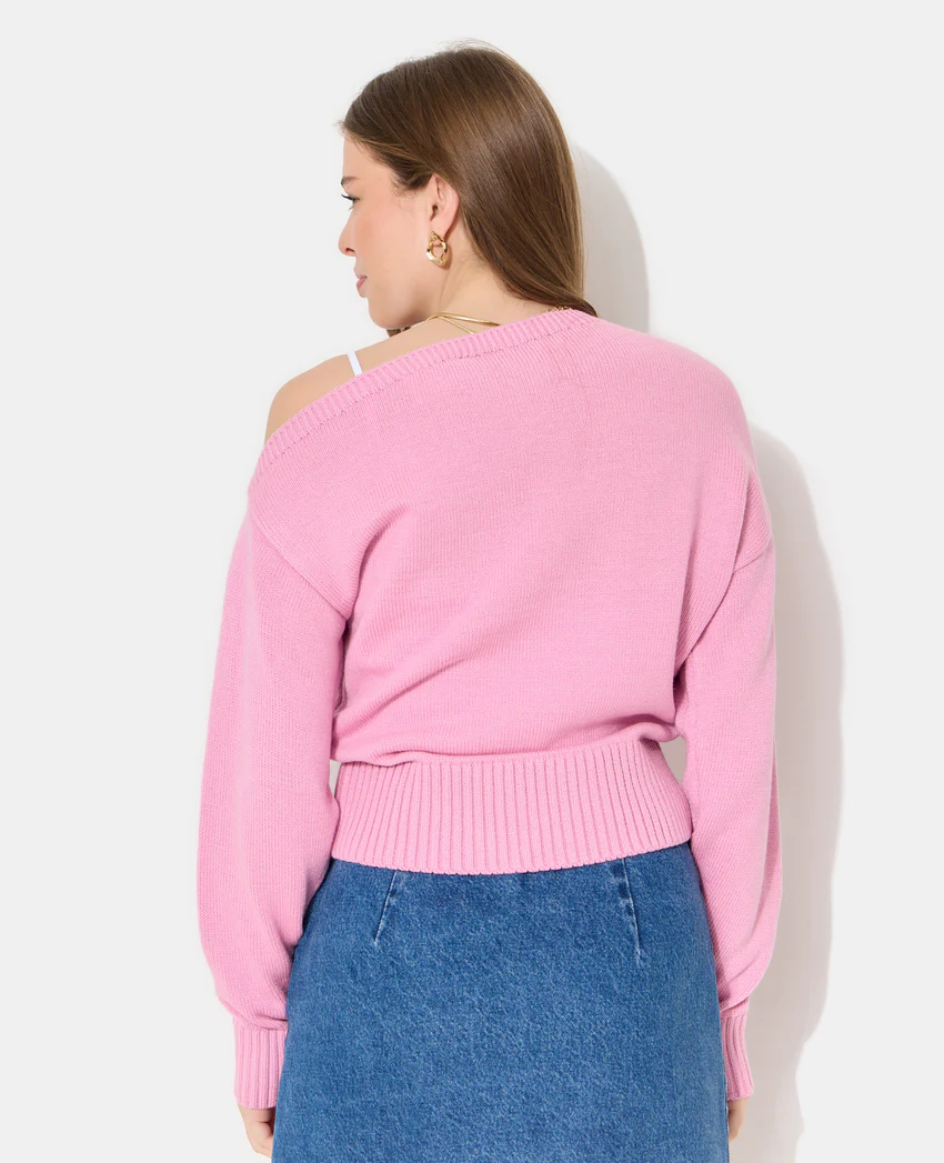 Pimkie Pull asymétrique avec écriture poitrine