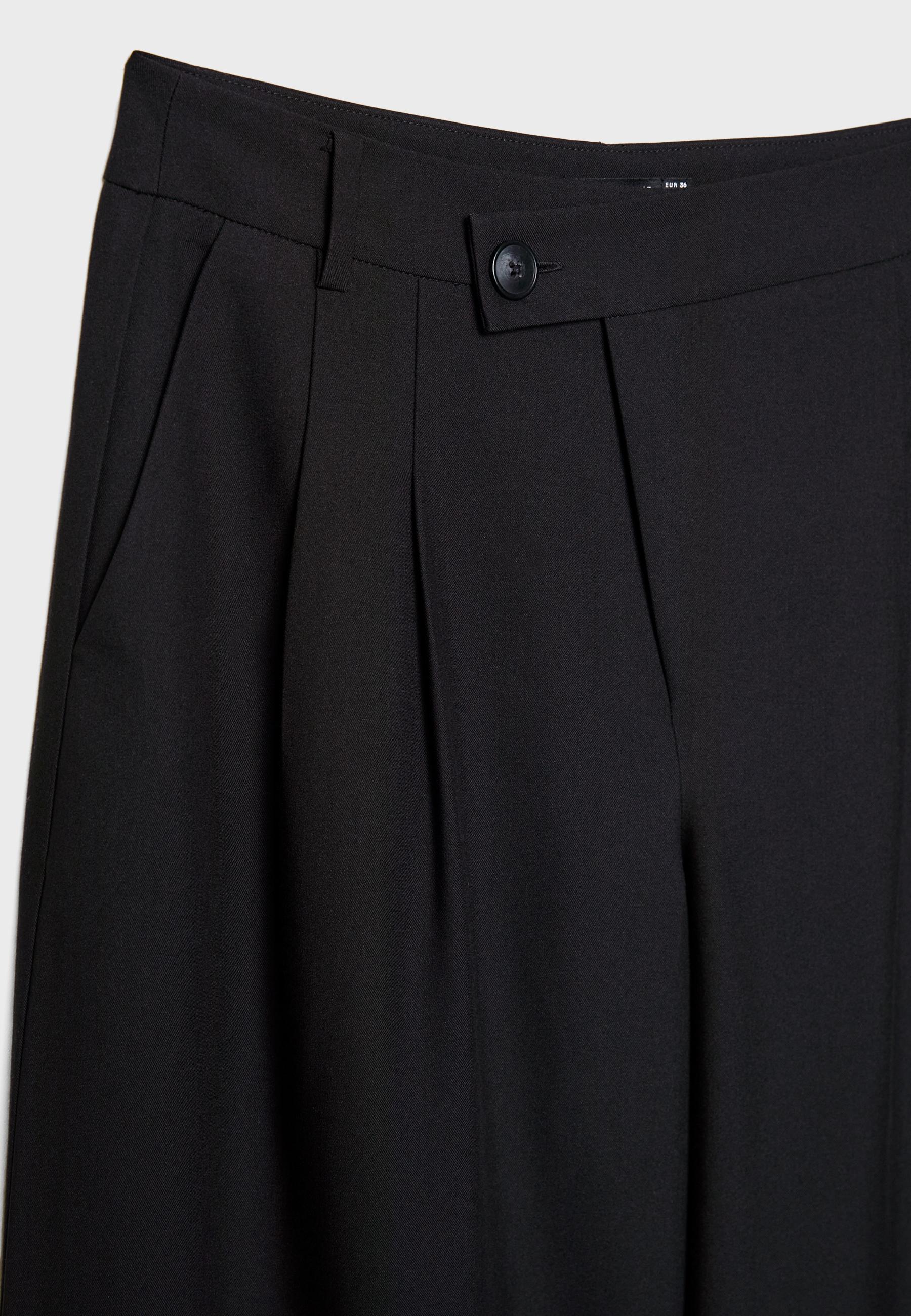 CASUAL STRIPED SMART TROUSERS WITH CROSSOVER WAIST