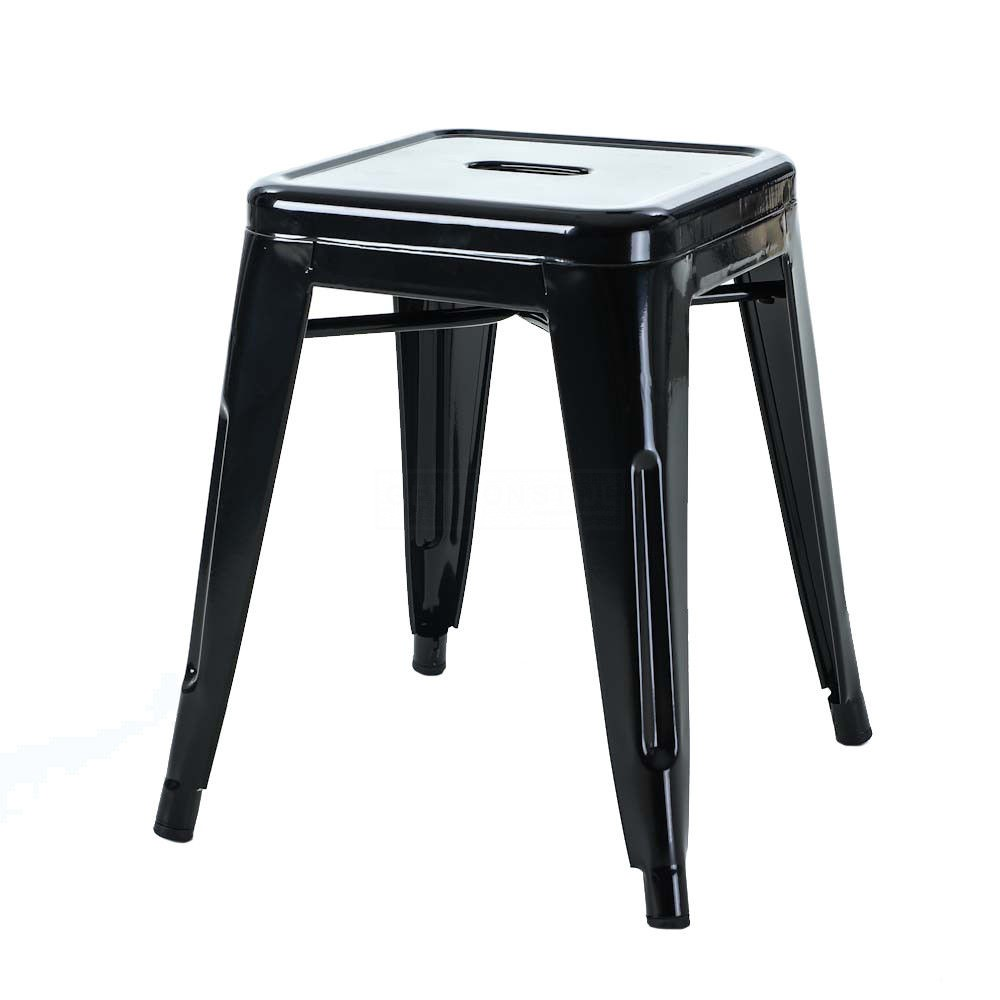 Metalen krukje Café (zithoogte 45 cm) Zwart