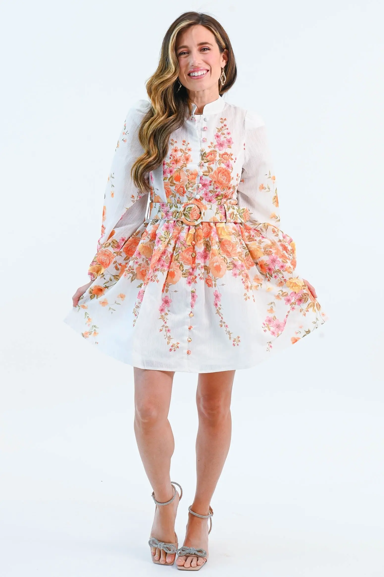 Walking On Sunshine Mock Neck Mini Dress - ALJEGJ