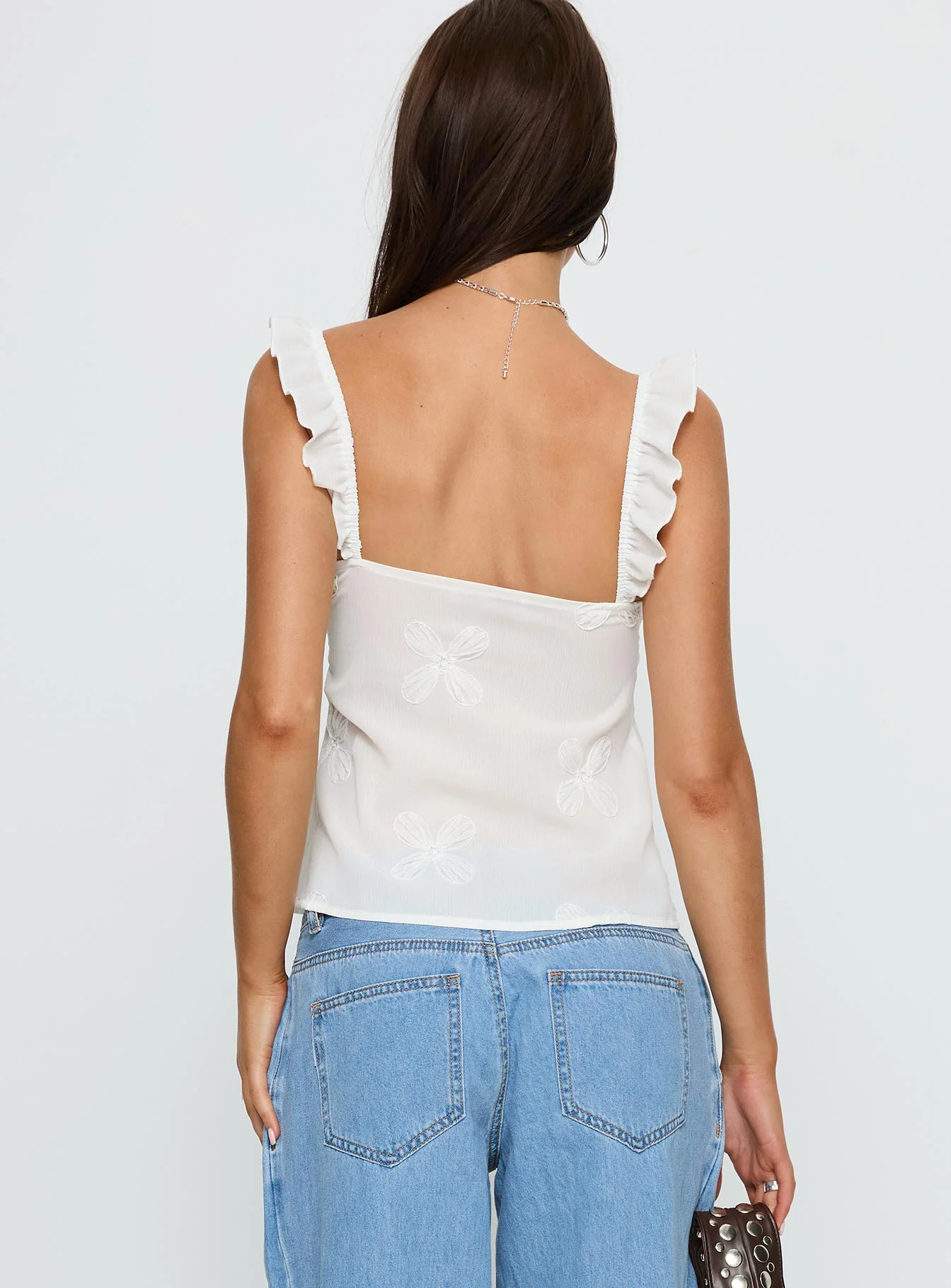 Madaleine Embroidered Top White
