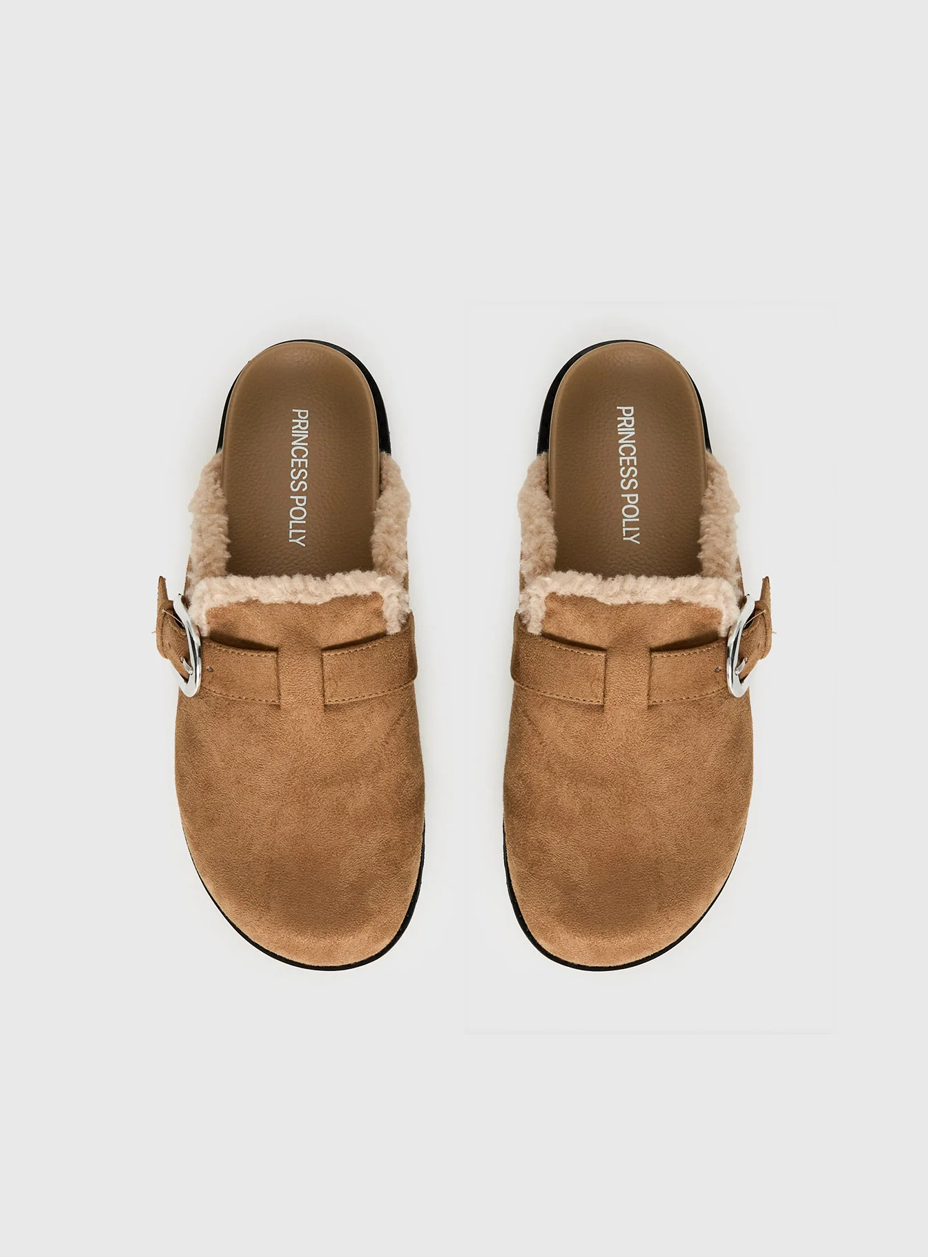 Raxton Faux Suede Clogs Brown
