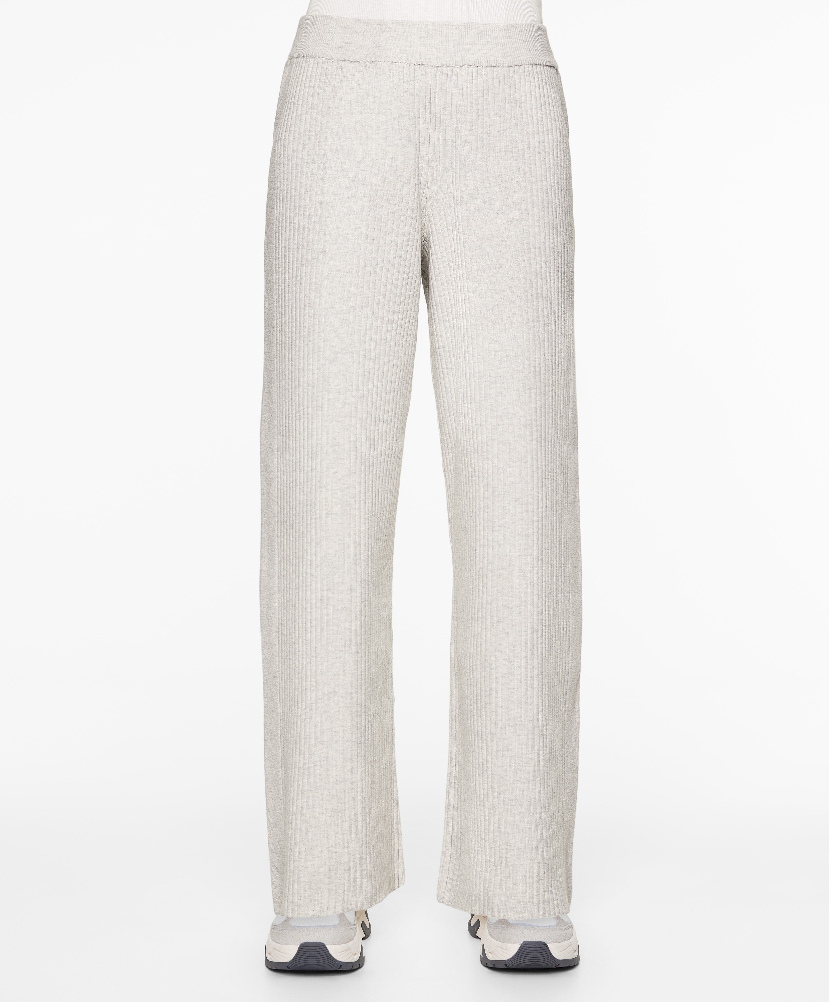 OYSHO Rib-knit straight-leg trousers