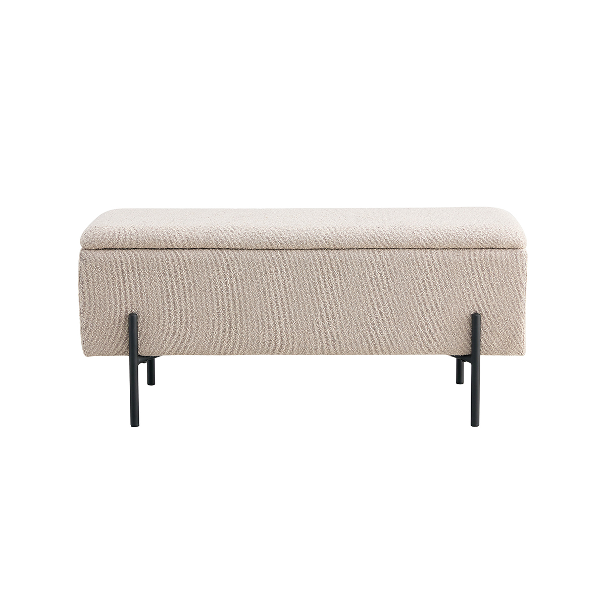 Bankje Marlou met opbergruimte bouclé Beige