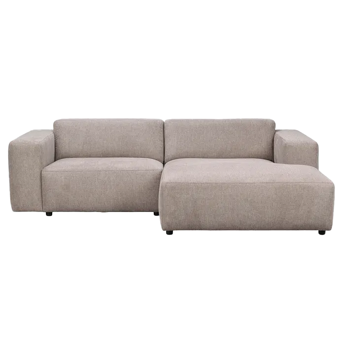 Gestoffeerde 3-zits hoekbank Willard - 234 cm Beige - rechts