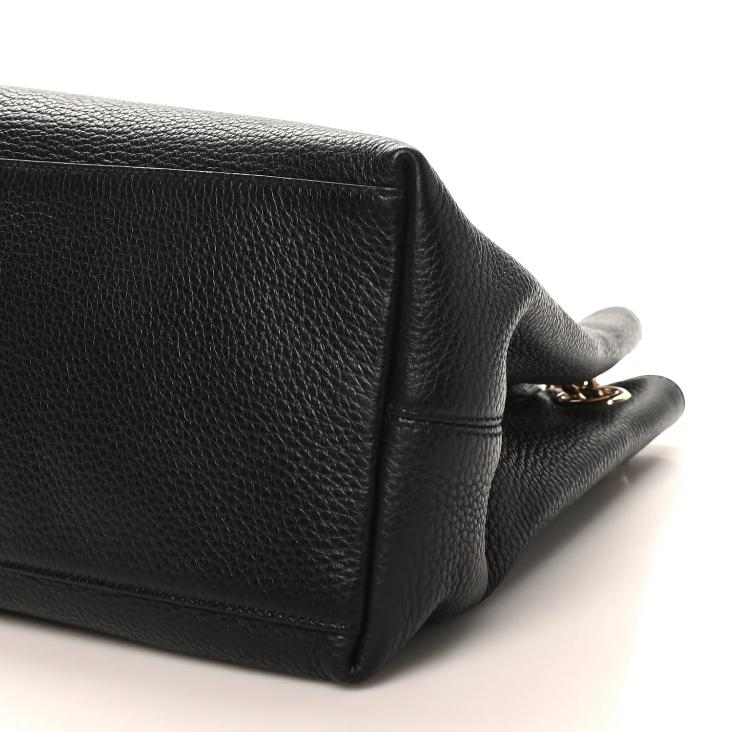 Pebbled Calfskin Medium Soho Chain Shoulder Bag Black - Top Club