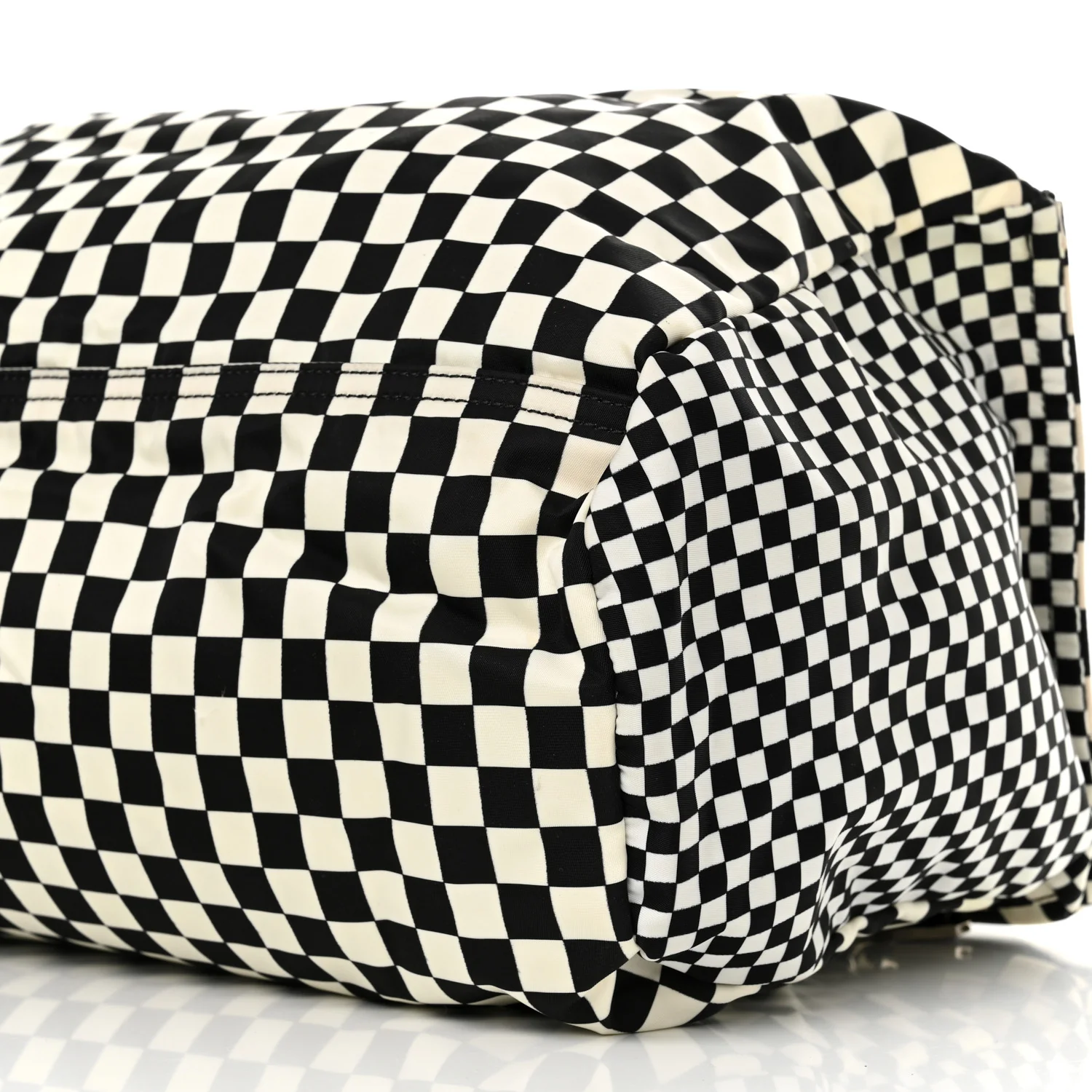 Nylon Checker Print Large Pandora Black White - Top Club