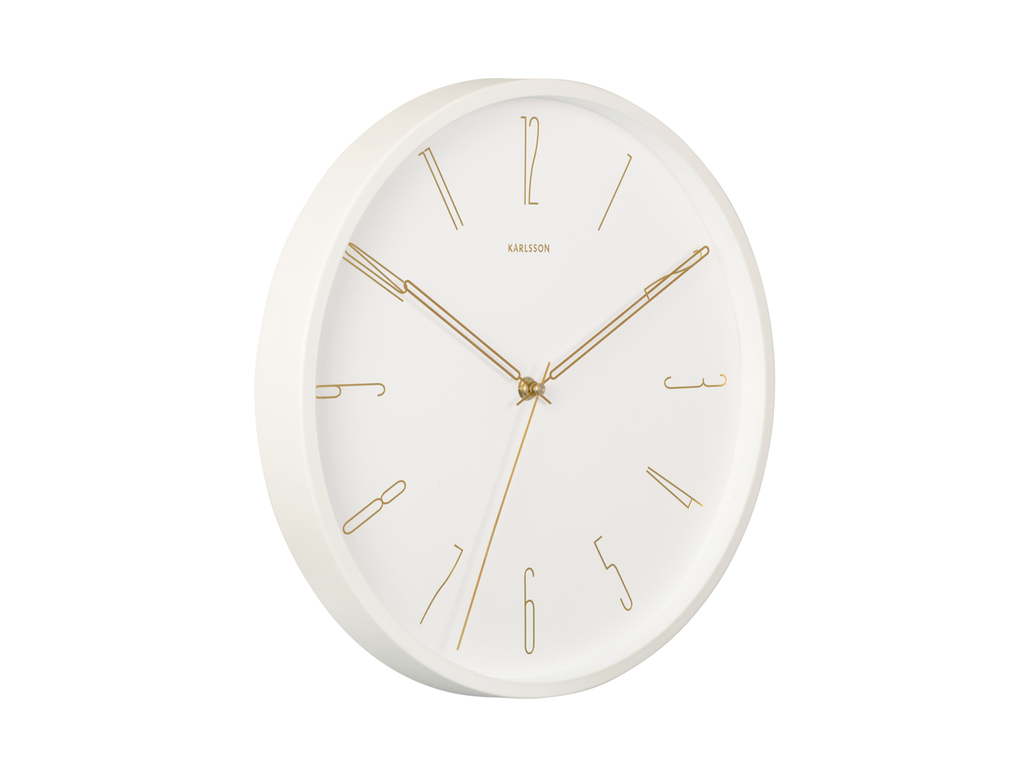Wall clock Belle Numbers metal white