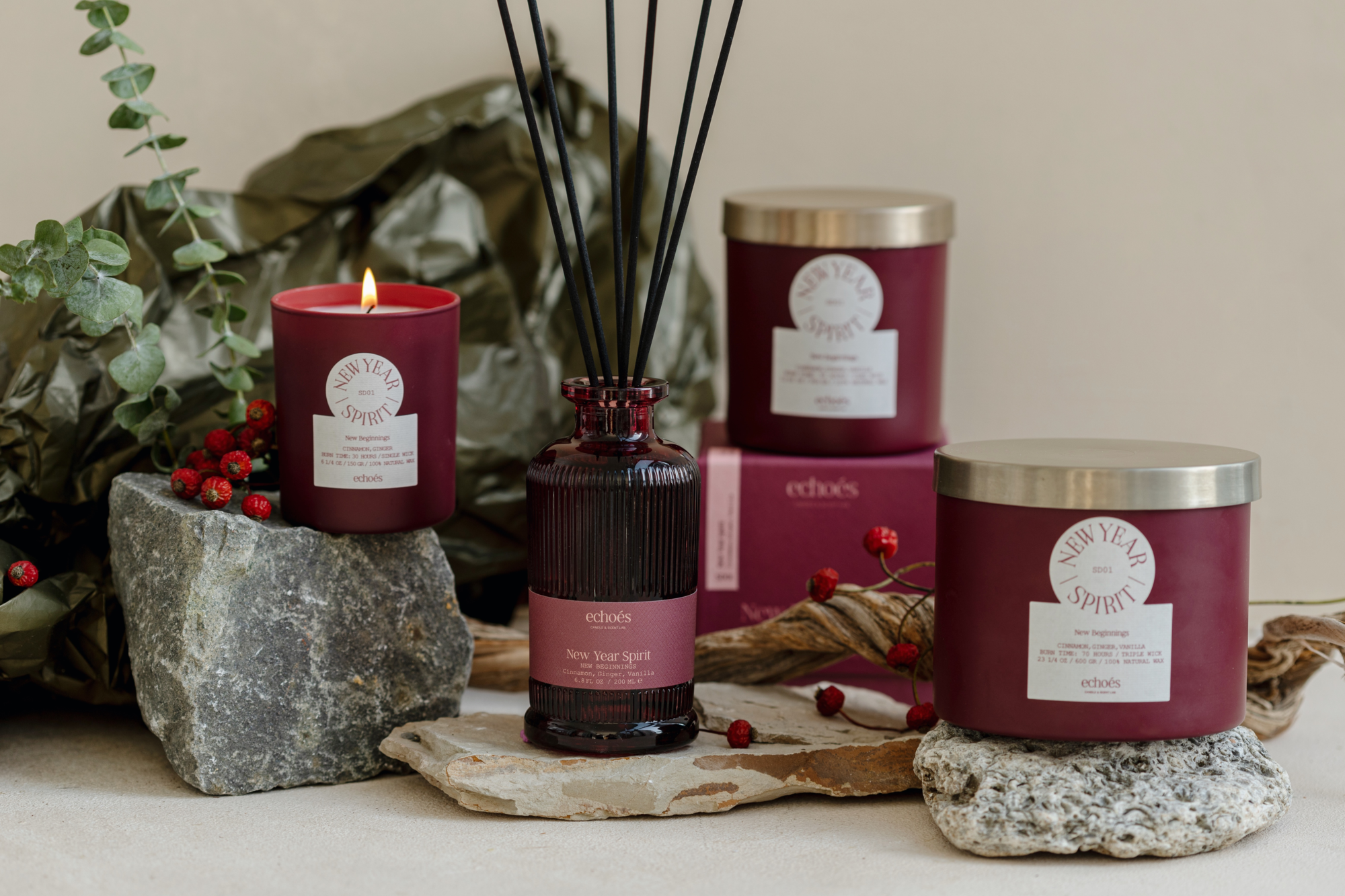 Echoes -New Year Spirit- Natuurlijke Reed Diffuser 200 ml