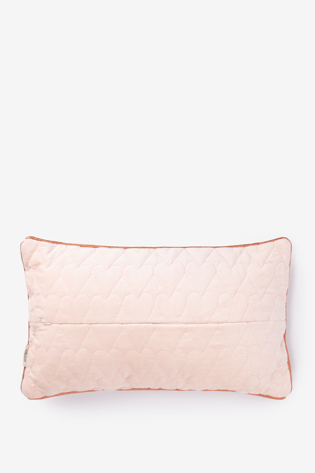 Lichtroze quilted kussen met hartjes