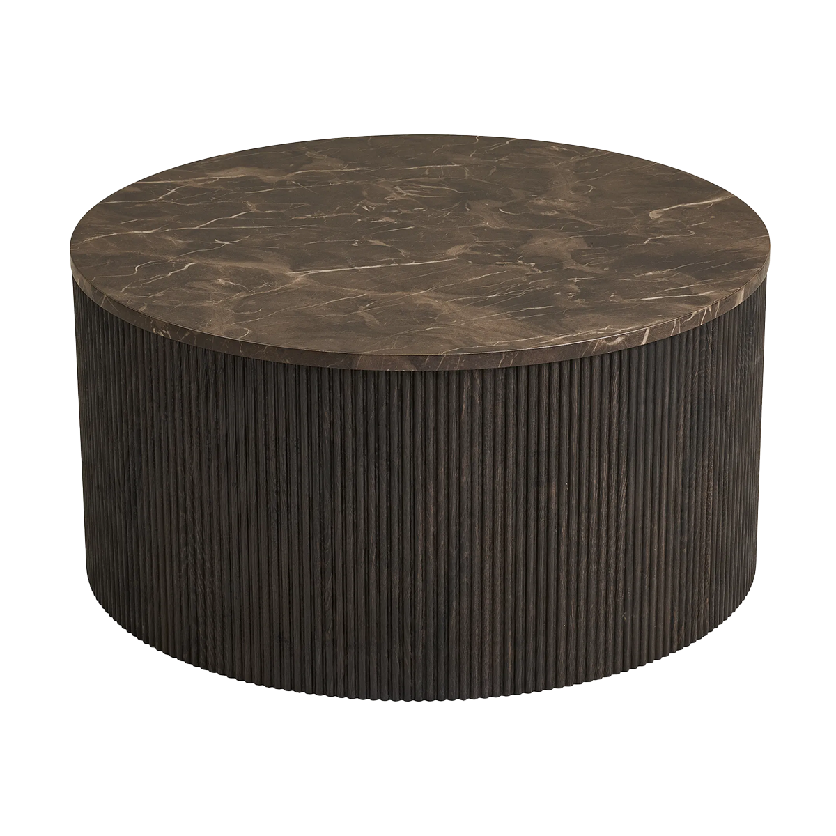 Salontafel Babette donkerbruin marmerlook Ø80 cm