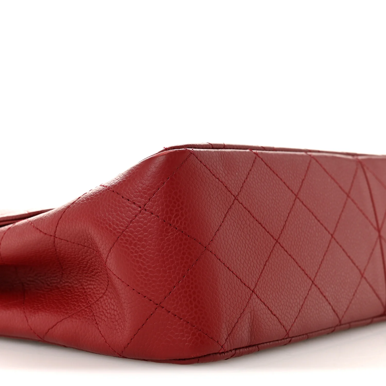 Caviar Quilted Jumbo Single Flap Dark Red - Top Club
