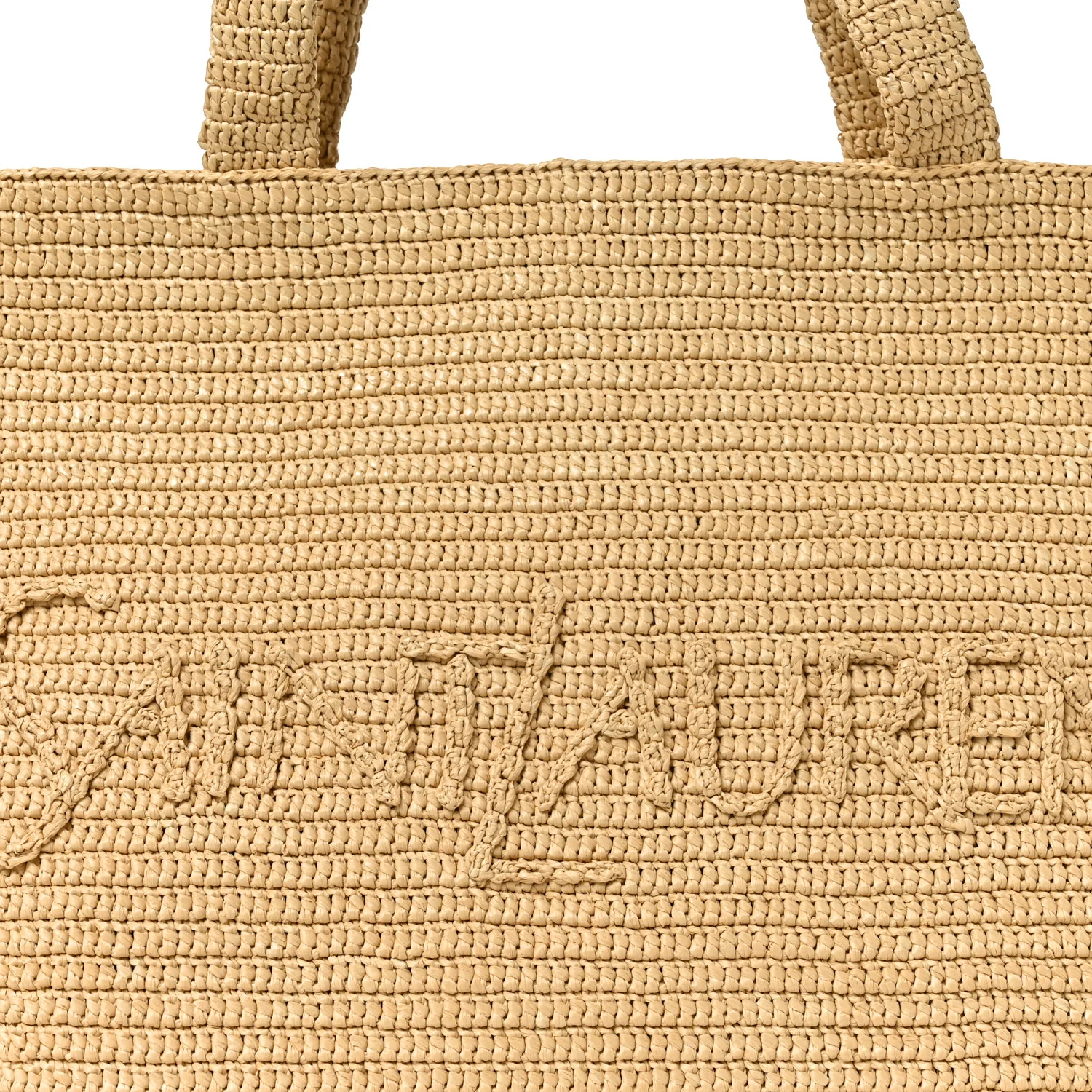 Raffia Logo Tote Naturel - Top Club